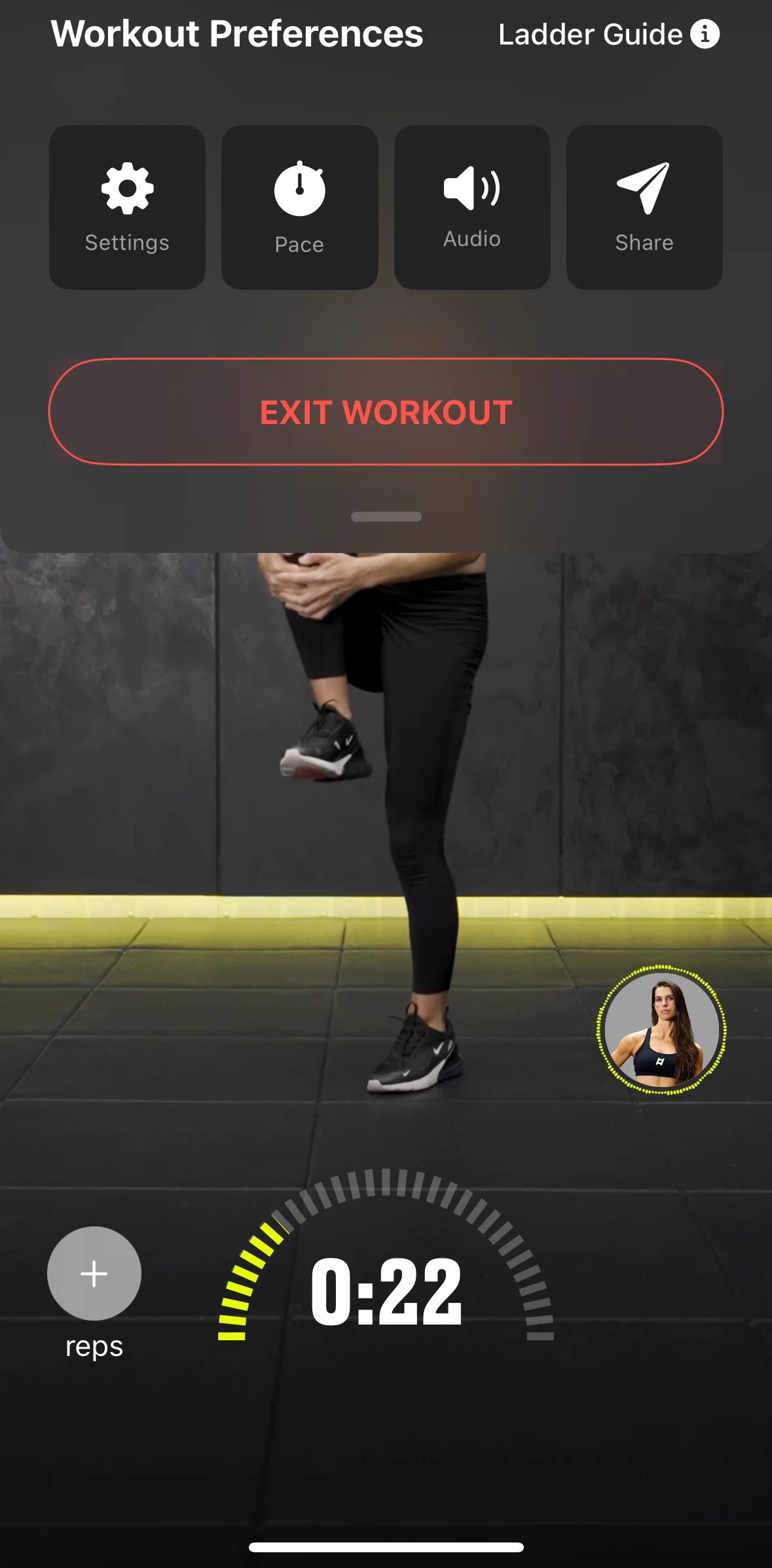 Ladder Screen screen in the Pace settings flow