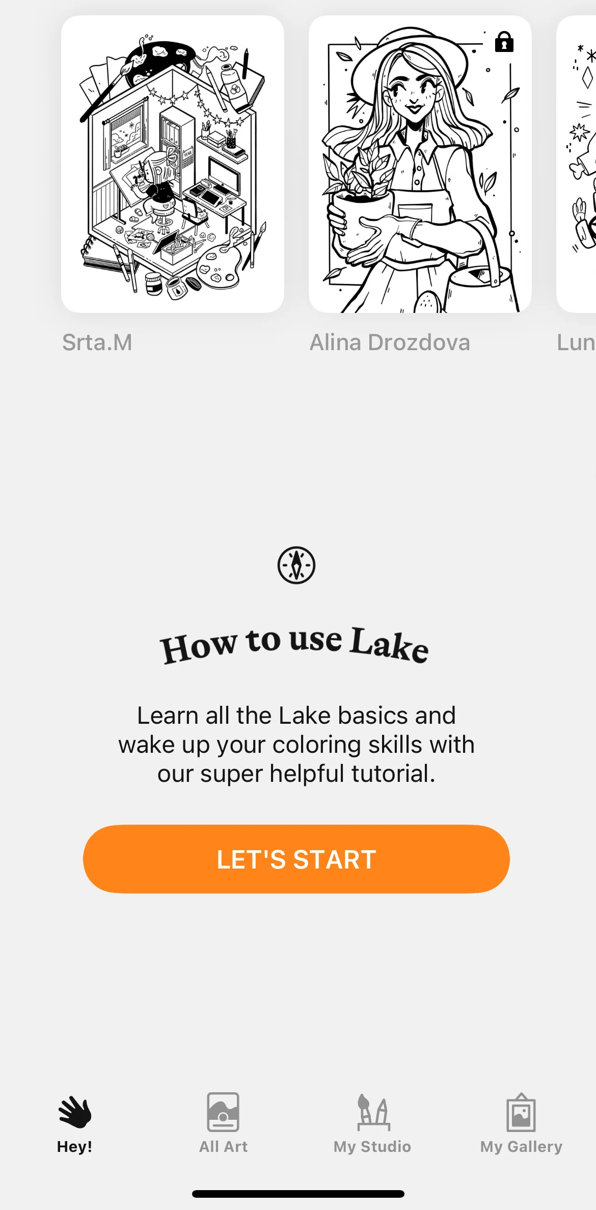 Lake Screen screen in the Guided tutorial flow