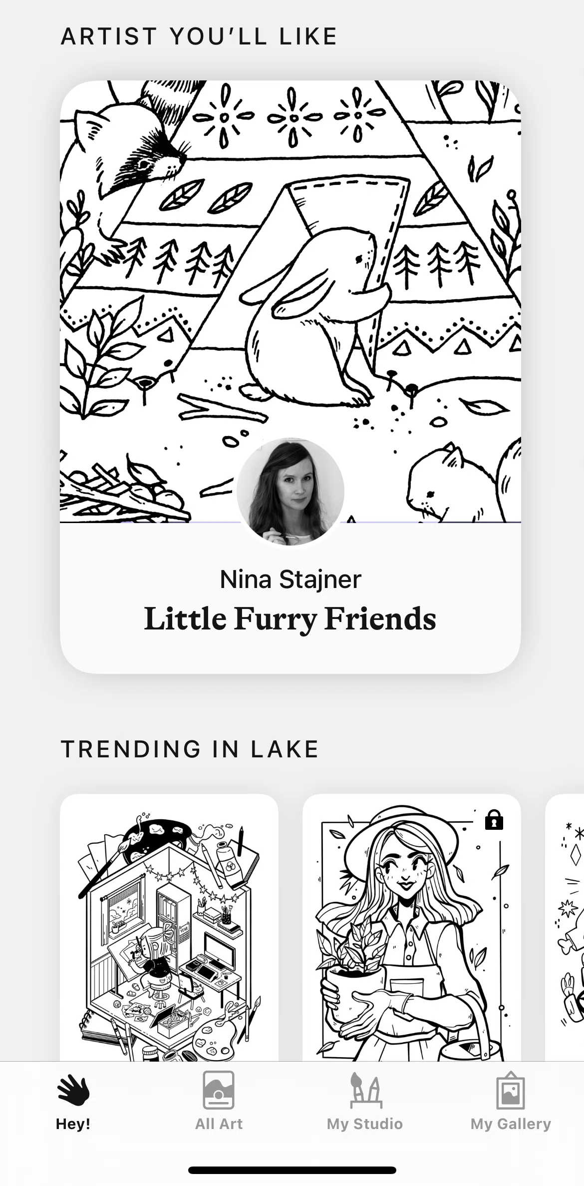 Lake Screen screen in the View artist collection flow