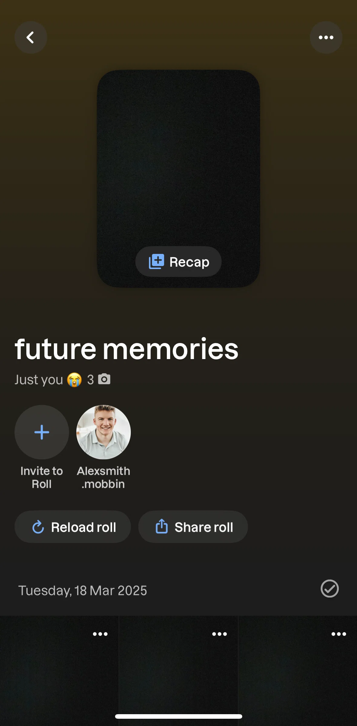 Lapse Screen screen in the Invite friends to roll flow