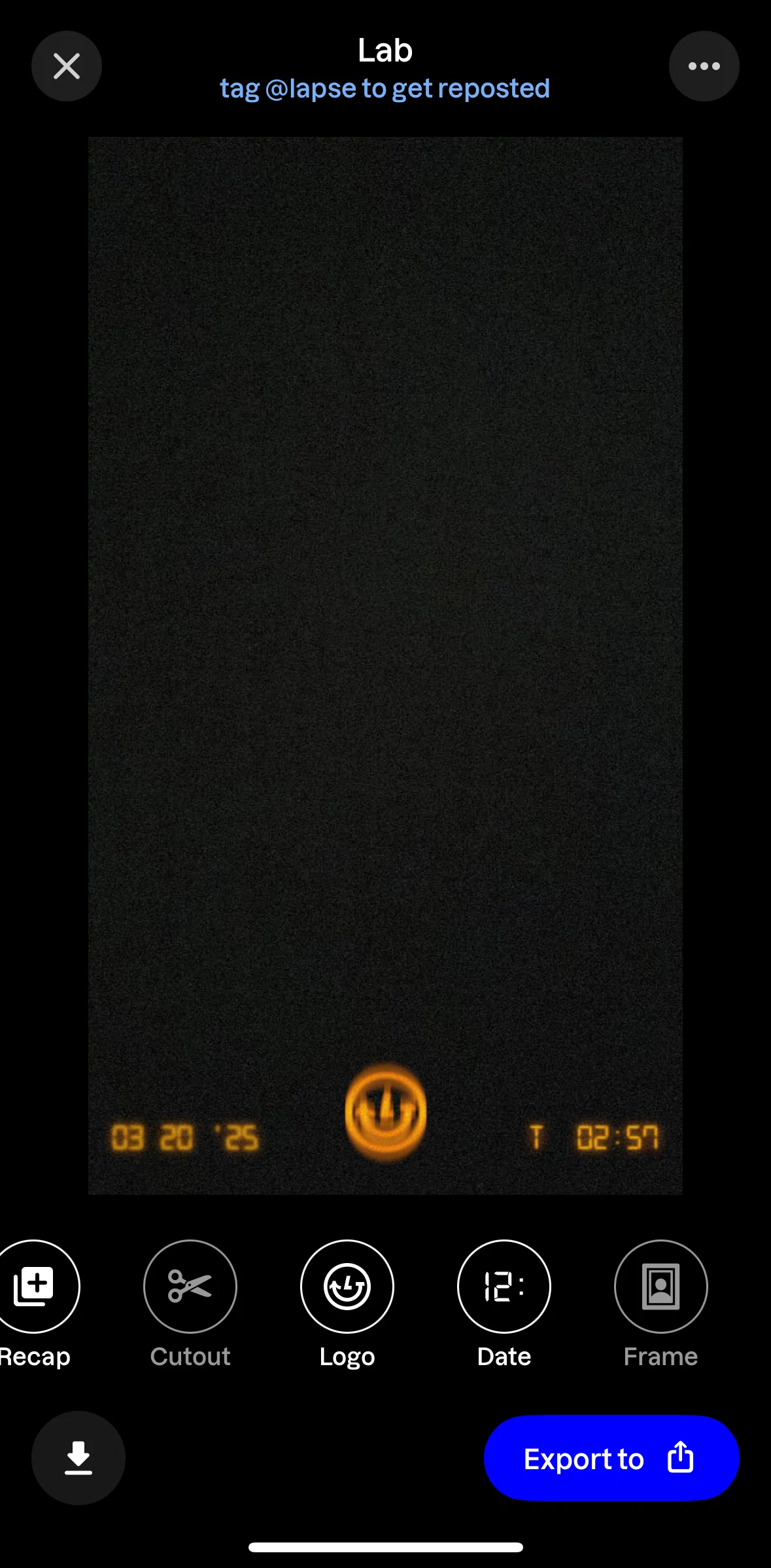 Lapse Screen screen in the Removing a logo flow