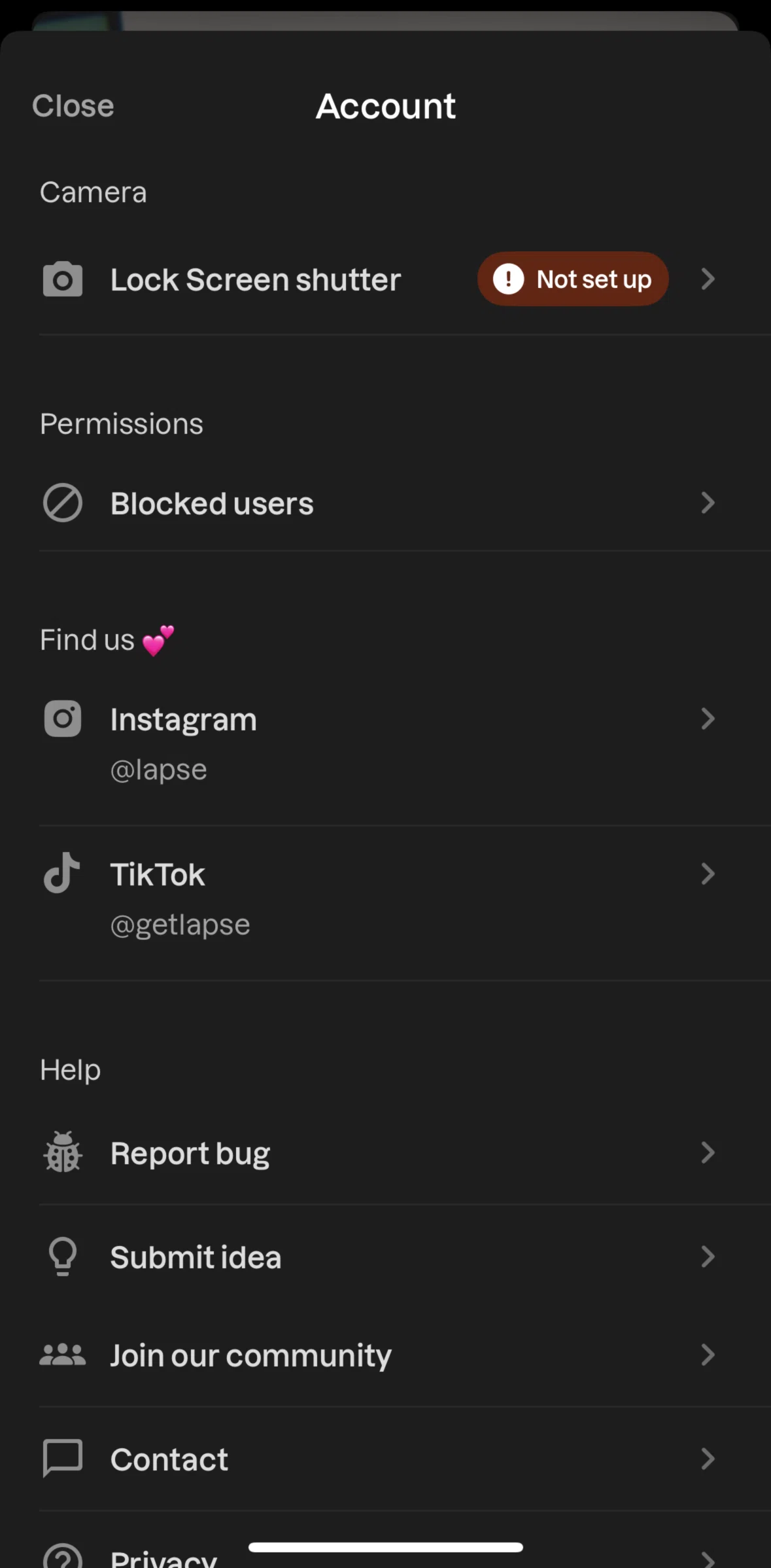 Lapse Screen screen in the Unblocking a user flow
