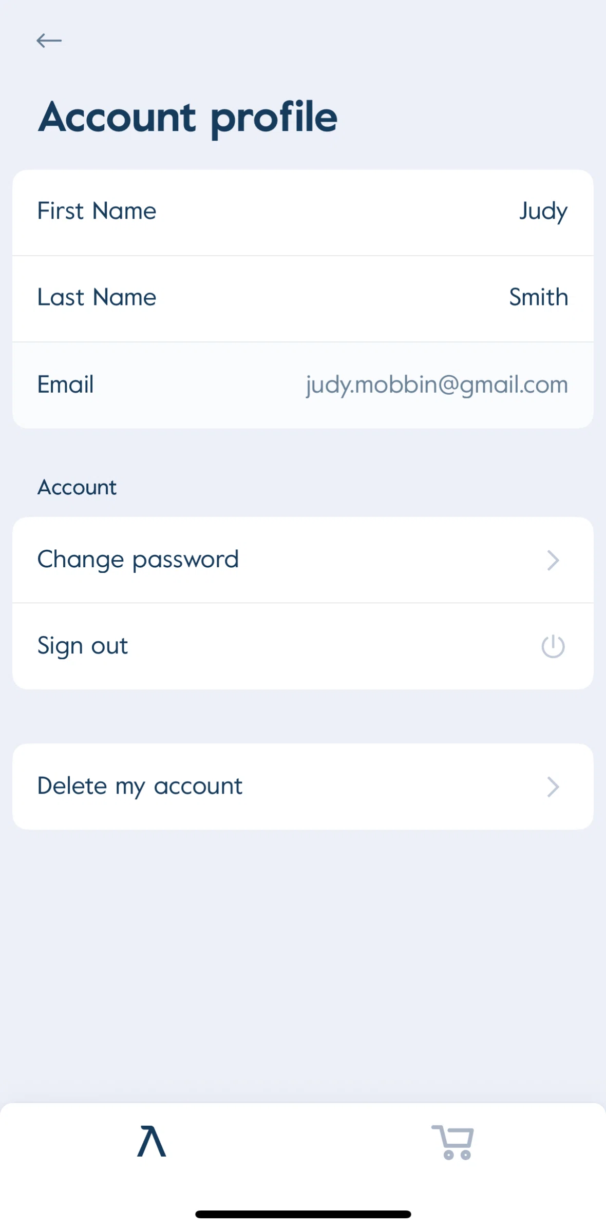 LARQ Screen screen in the Changing password flow