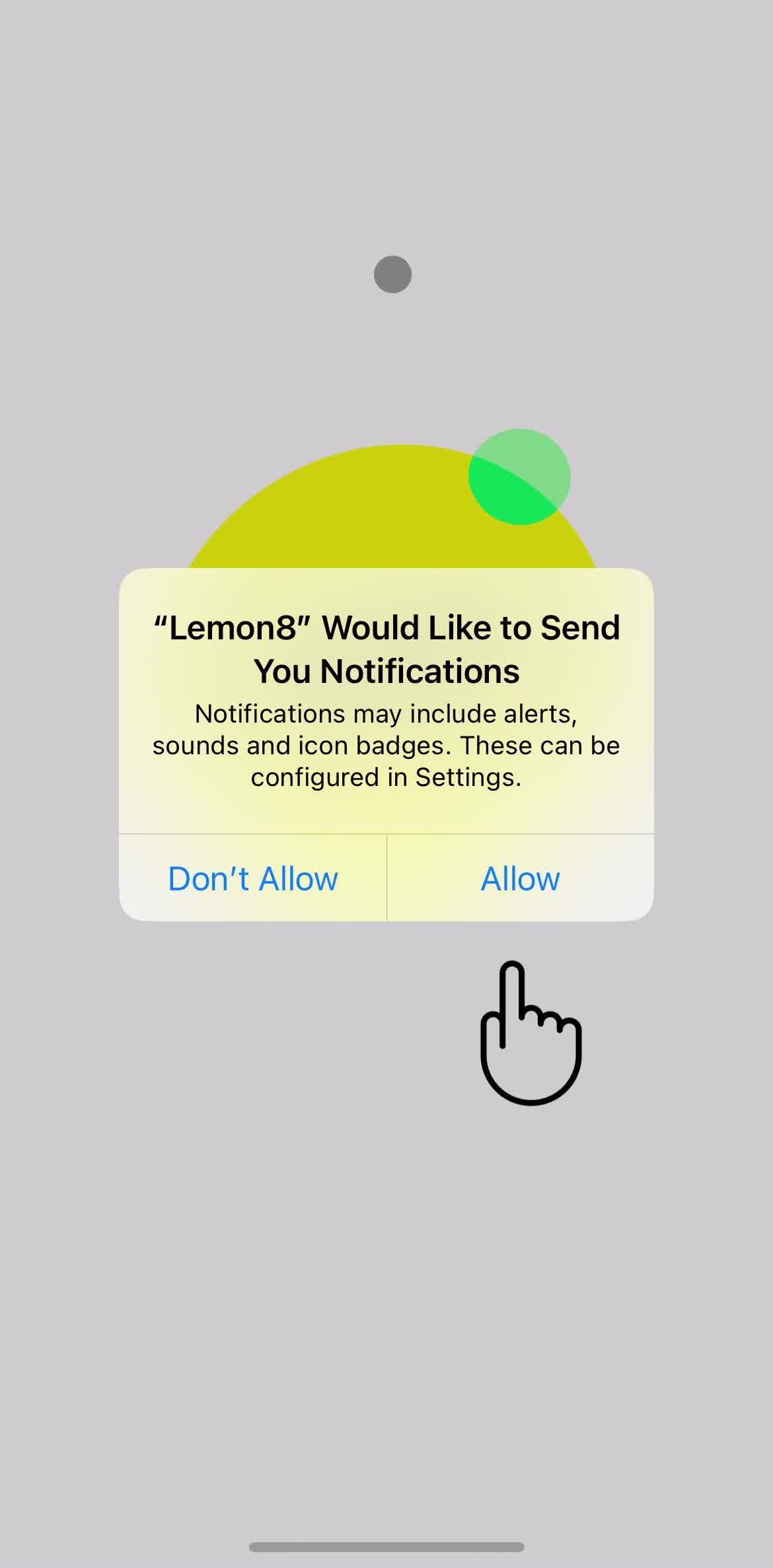 Lemon8 Enable notifications screen in the Onboarding flow