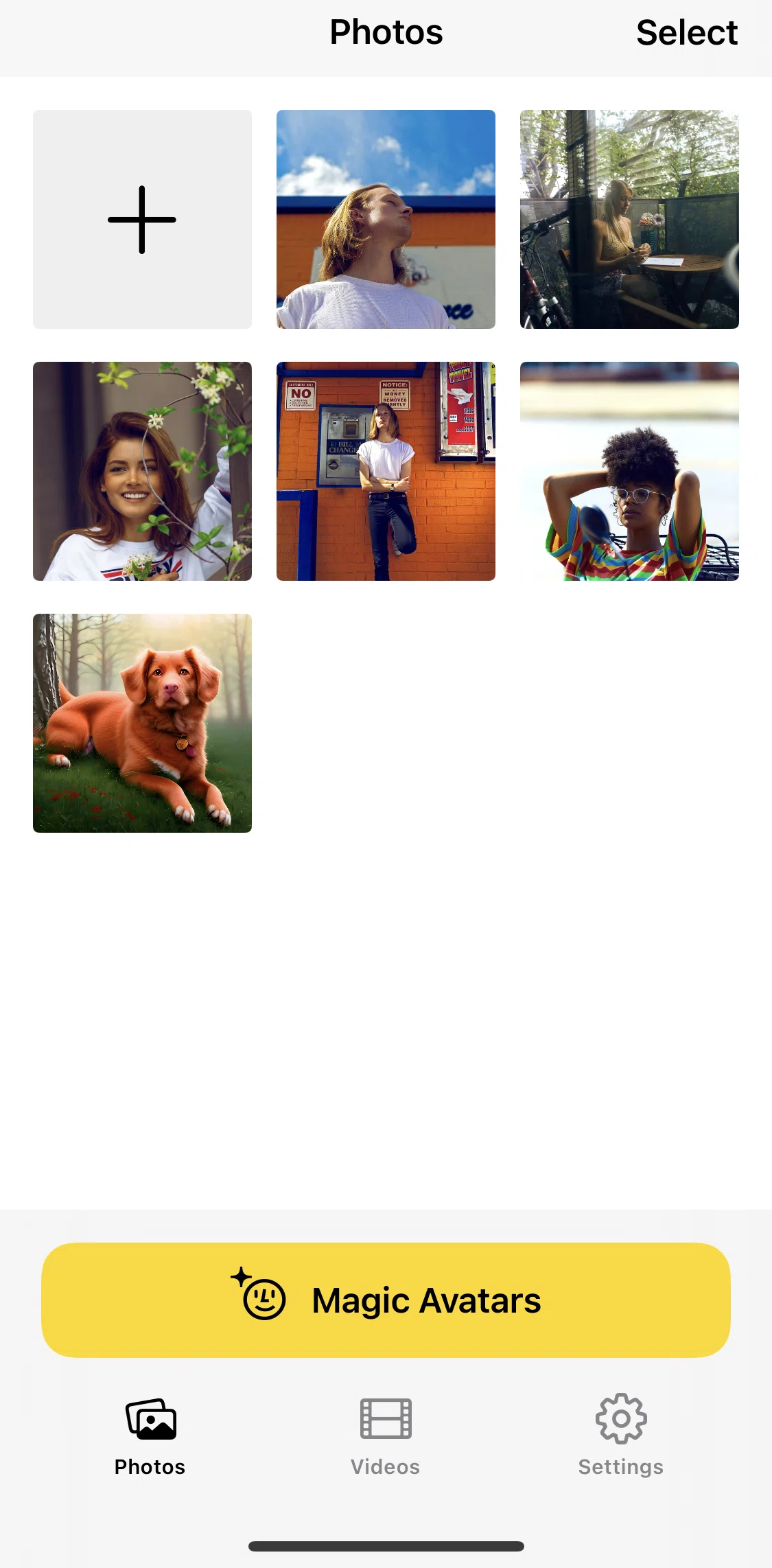 Lensa AI Screen screen in the Editing photos flow