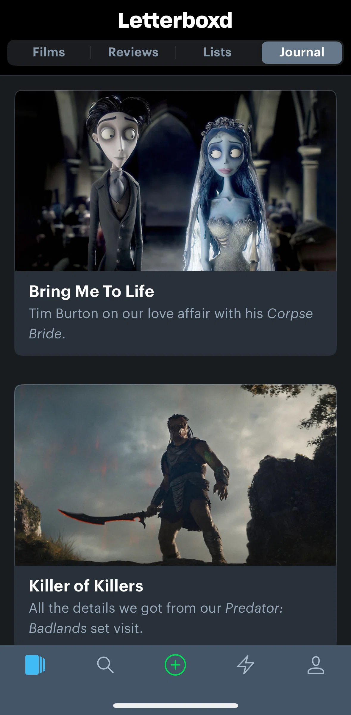 Letterboxd Screen screen in the Article detail flow