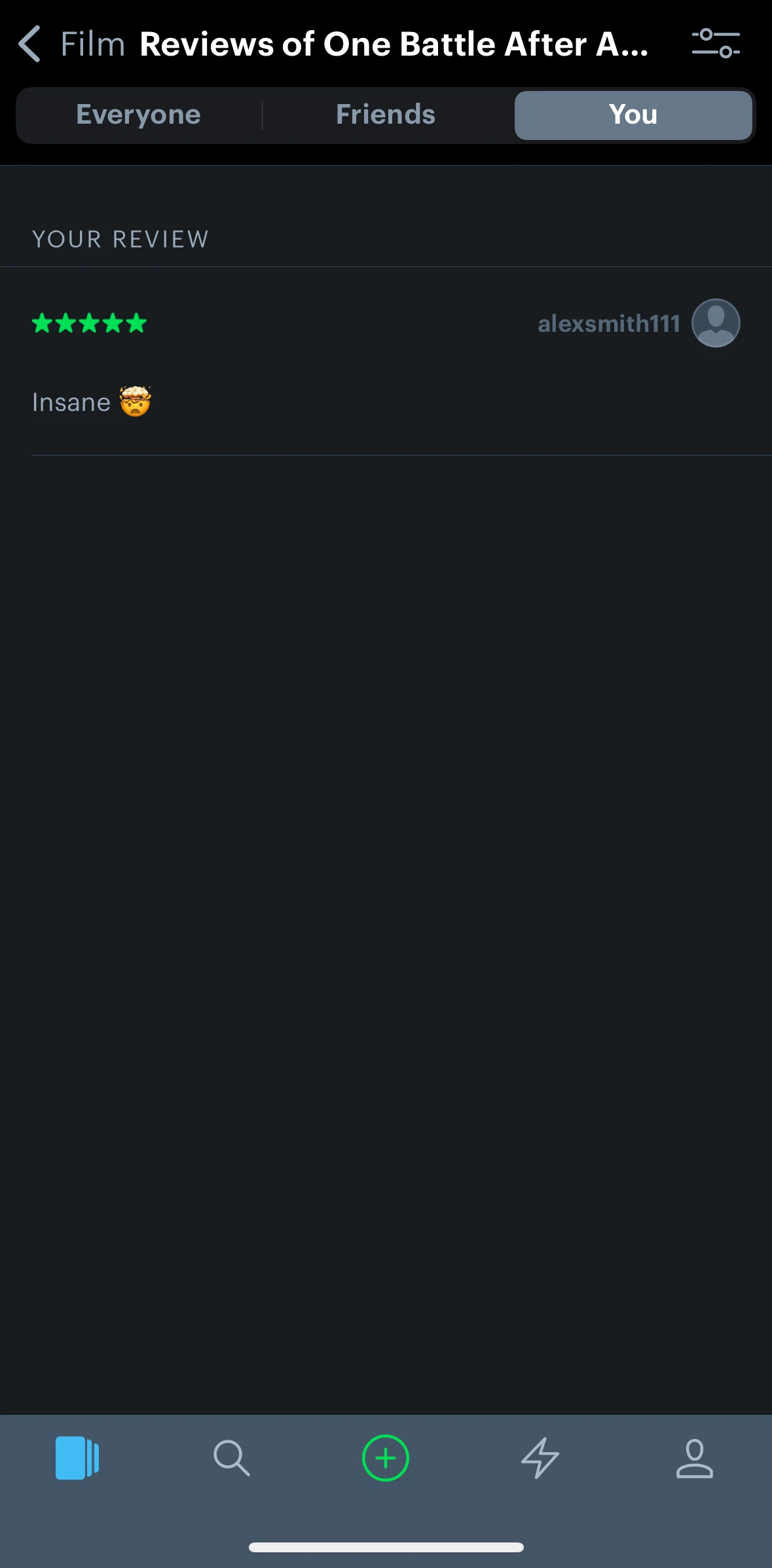 Letterboxd Screen screen in the Deleting a review flow