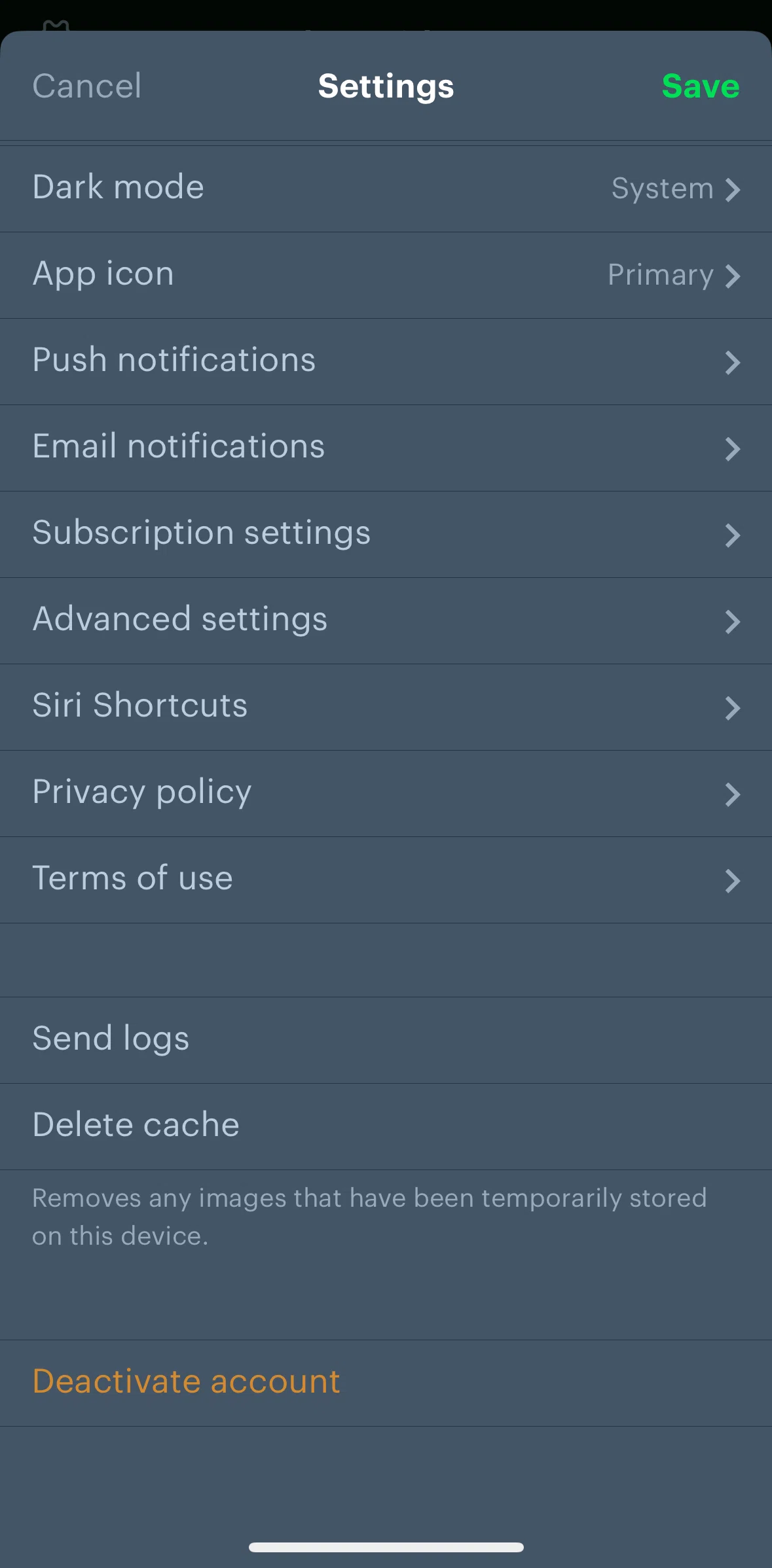 Letterboxd Screen screen in the Deleting an account flow