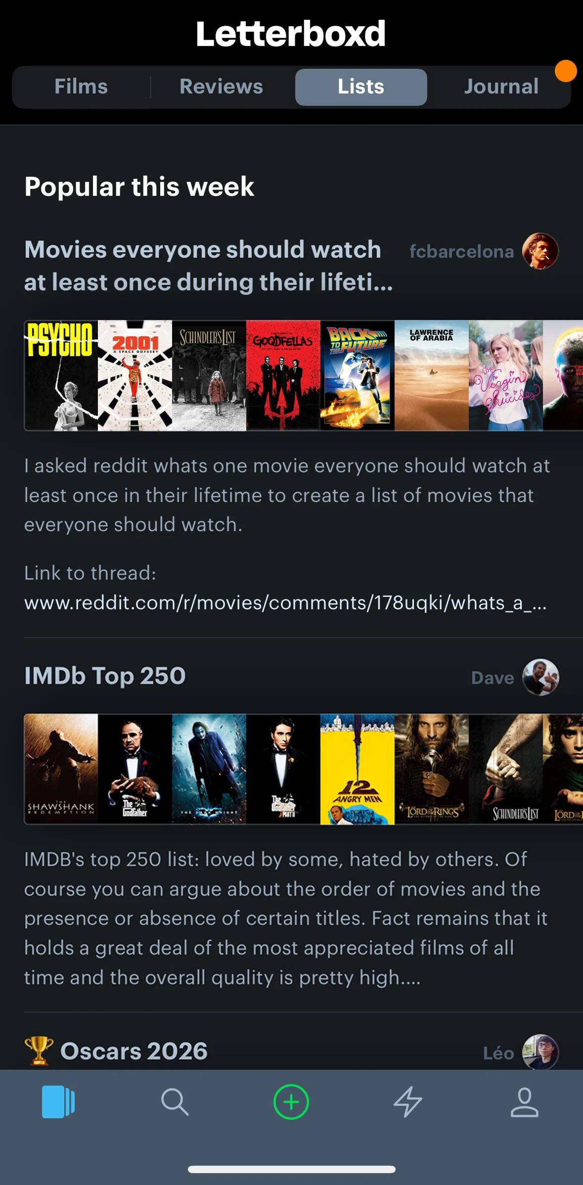 Letterboxd Screen screen in the List detail flow