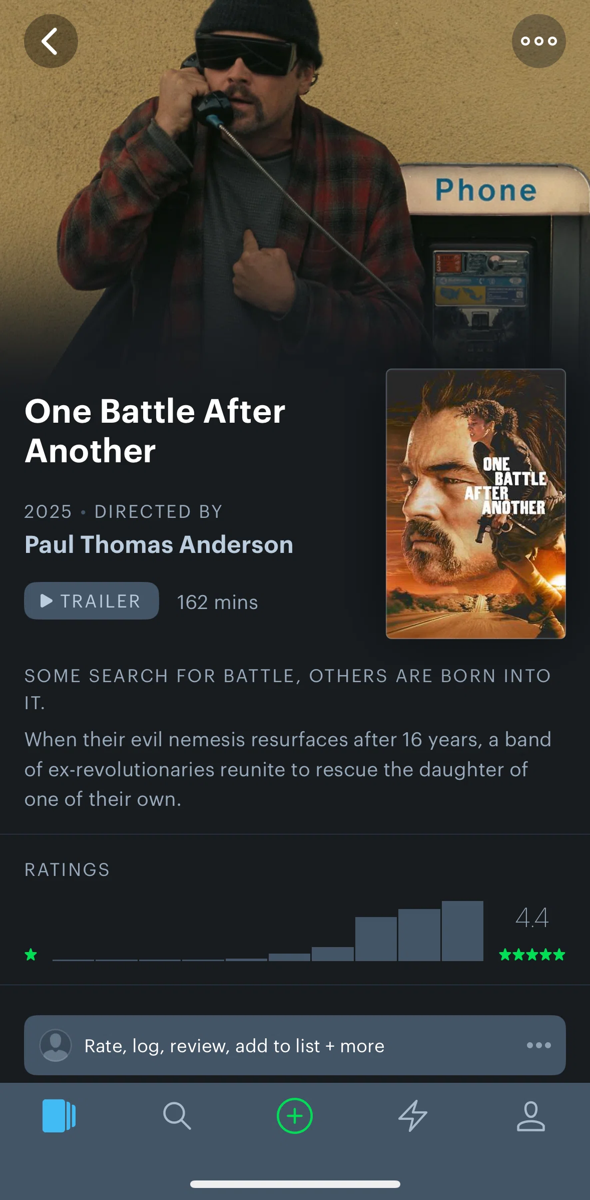 Letterboxd Screen screen in the Marking a film as watched flow