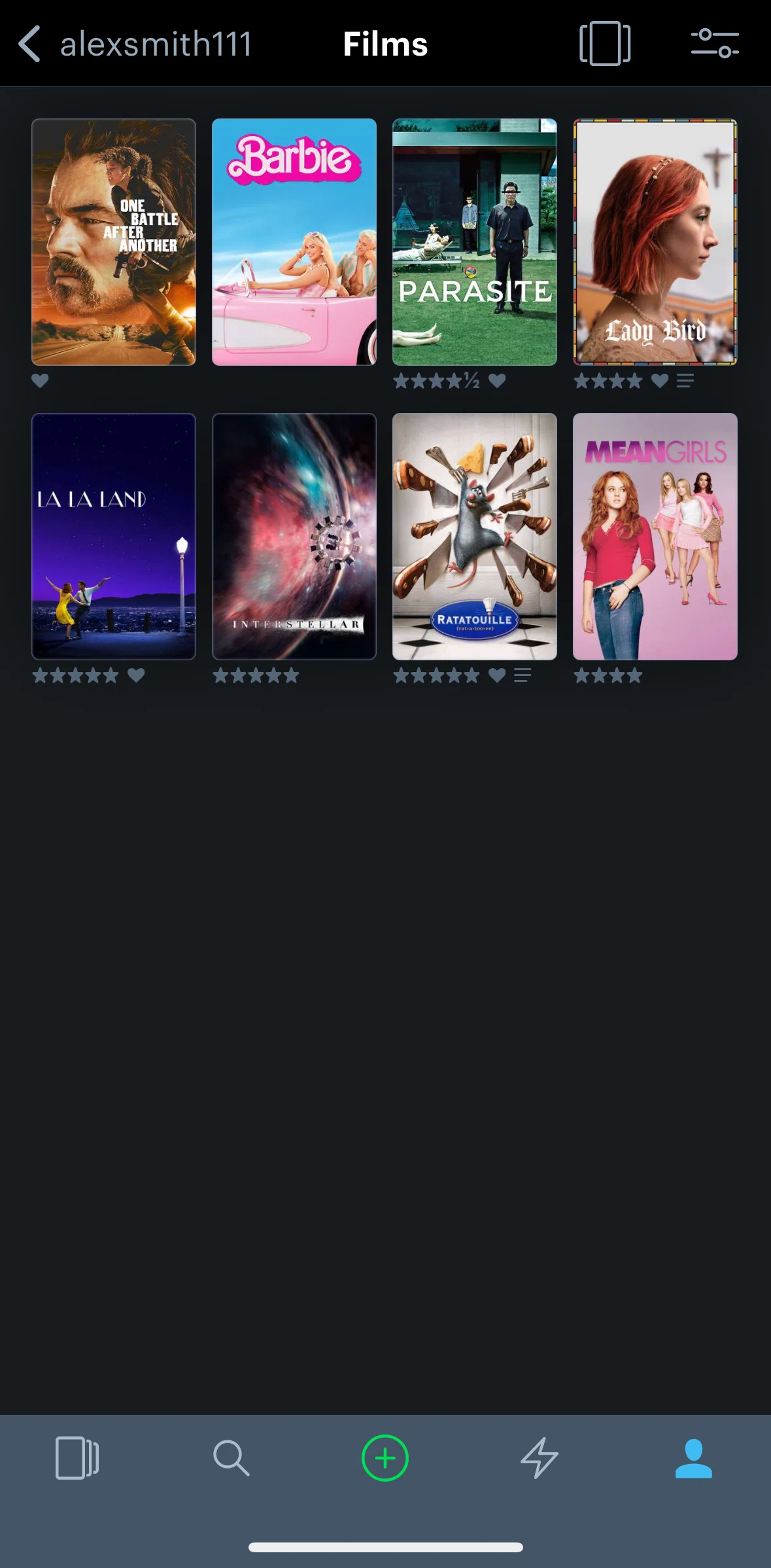 Letterboxd Screen screen in the Switching to carousel mode flow