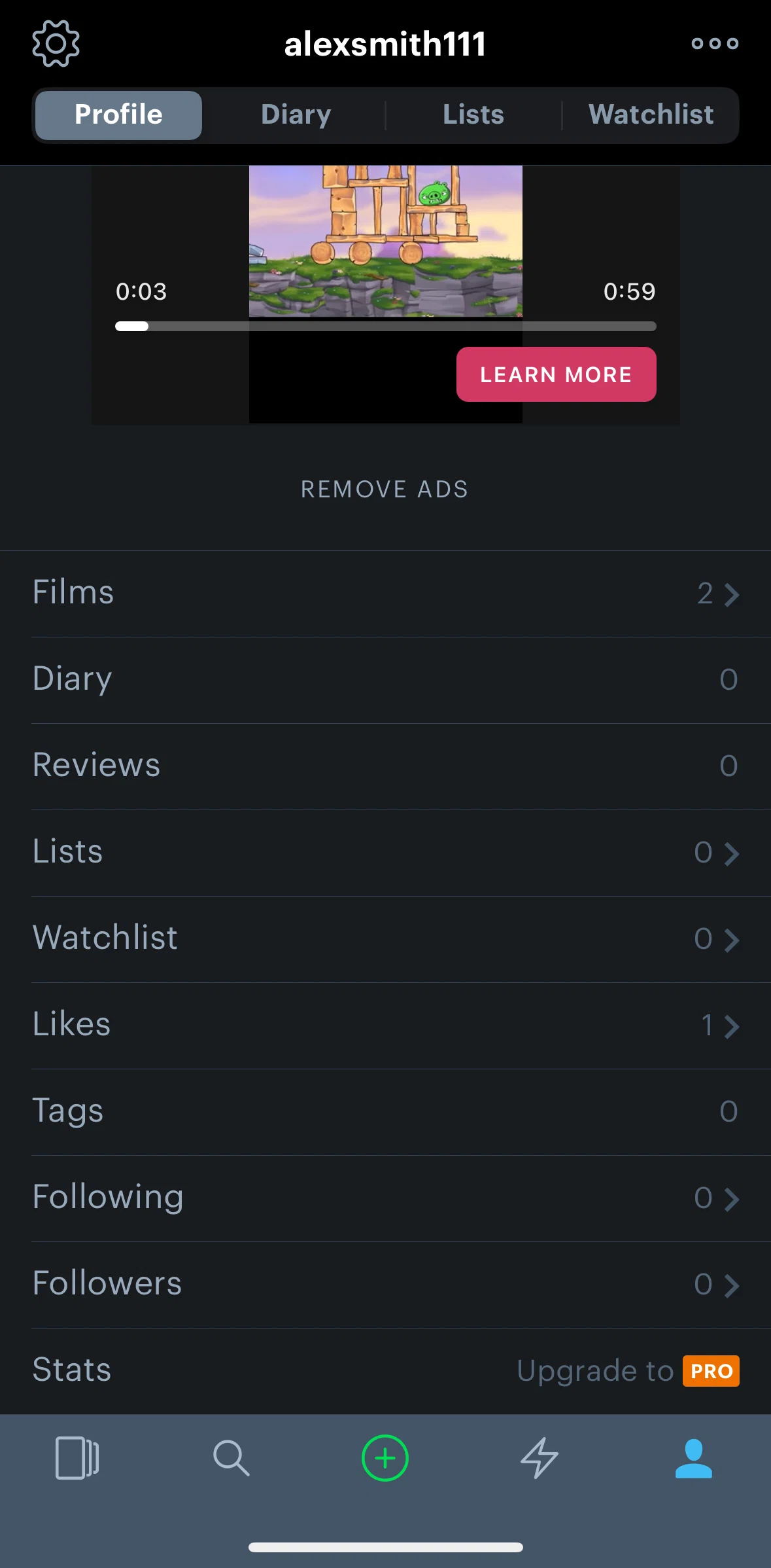Letterboxd Screen screen in the Upgrade account flow