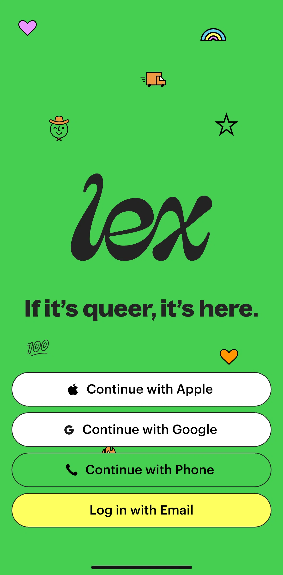 Lex Screen screen in the Logging in flow