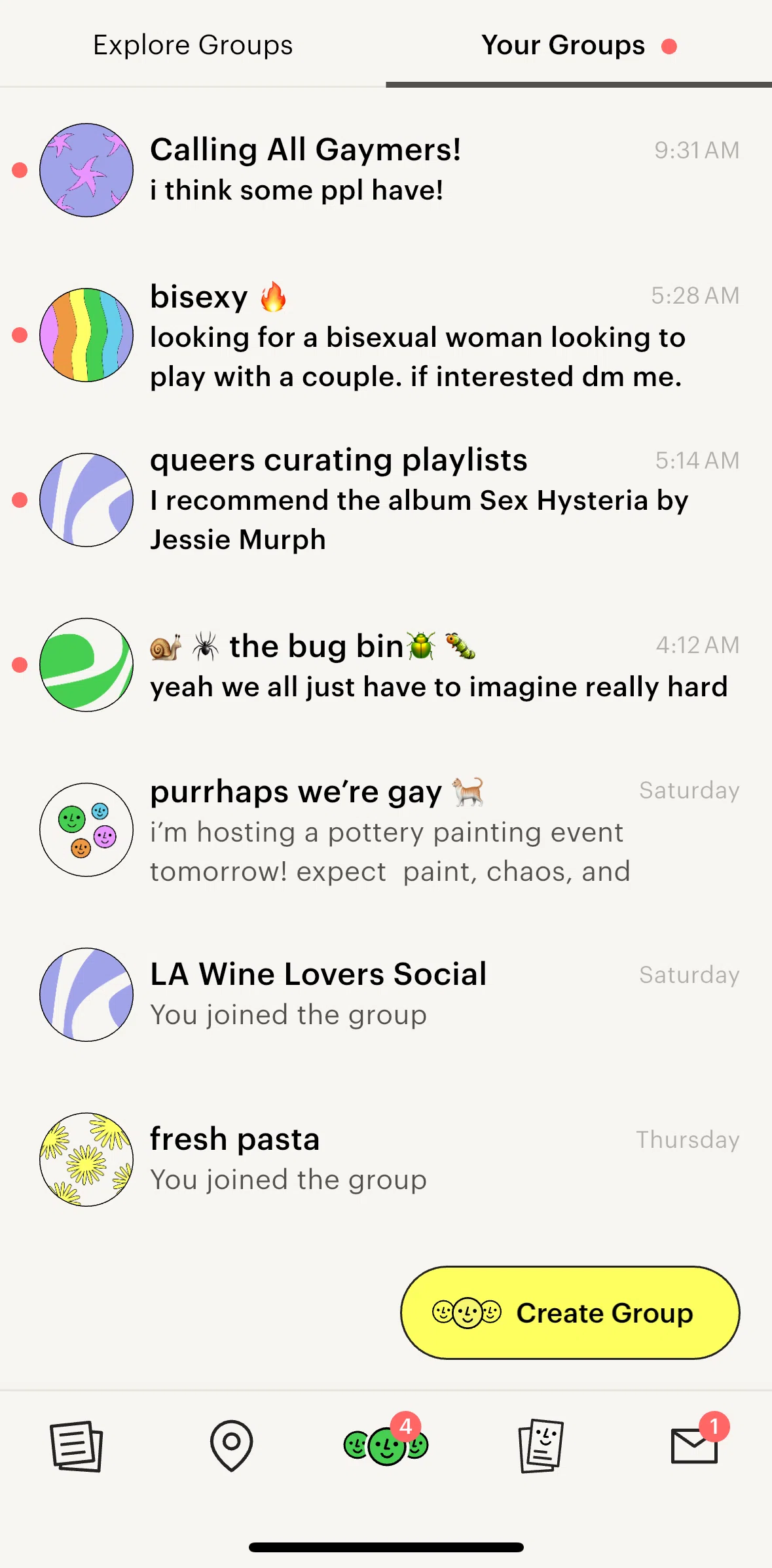 Lex Screen screen in the Muting a group chat flow
