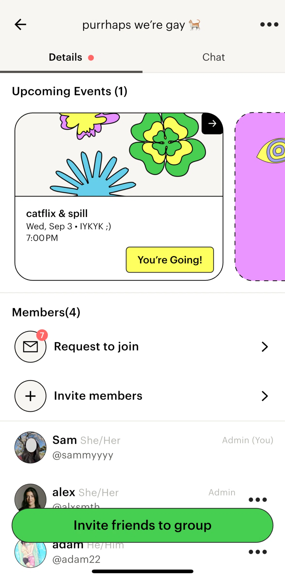 Lex Screen screen in the Pending member requests flow