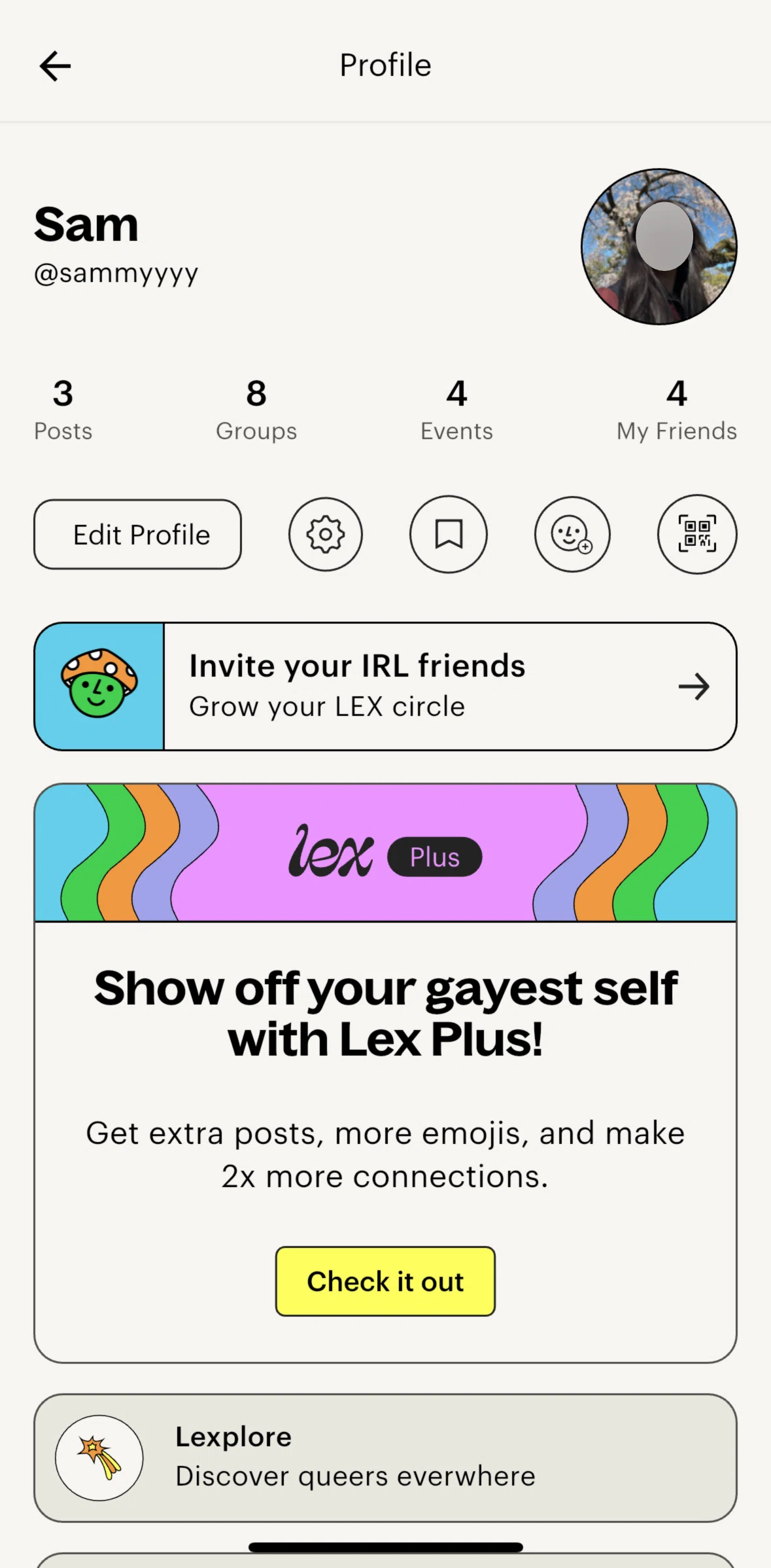 Lex Screen screen in the Posts flow