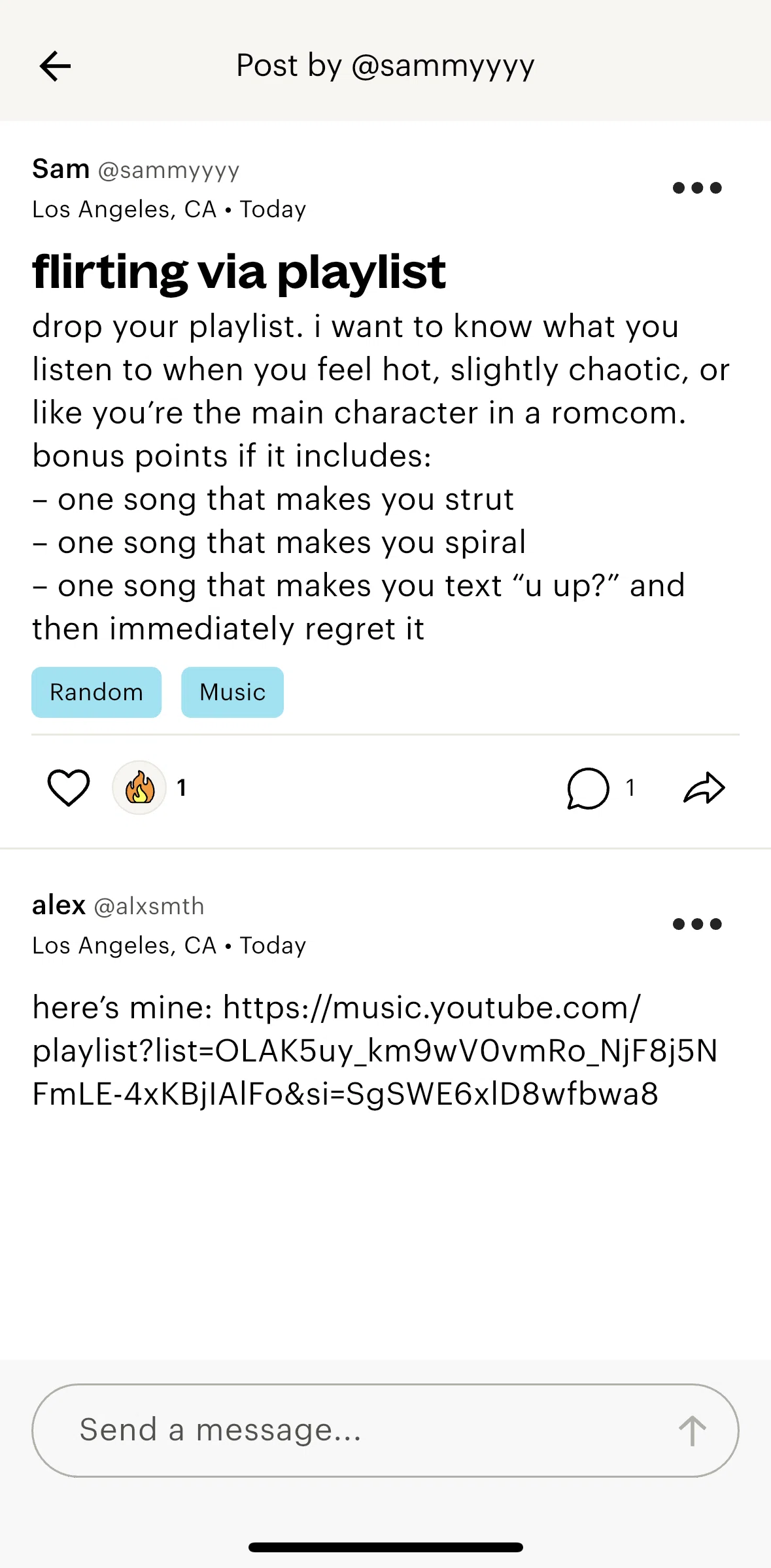 Lex Screen screen in the Reactions flow