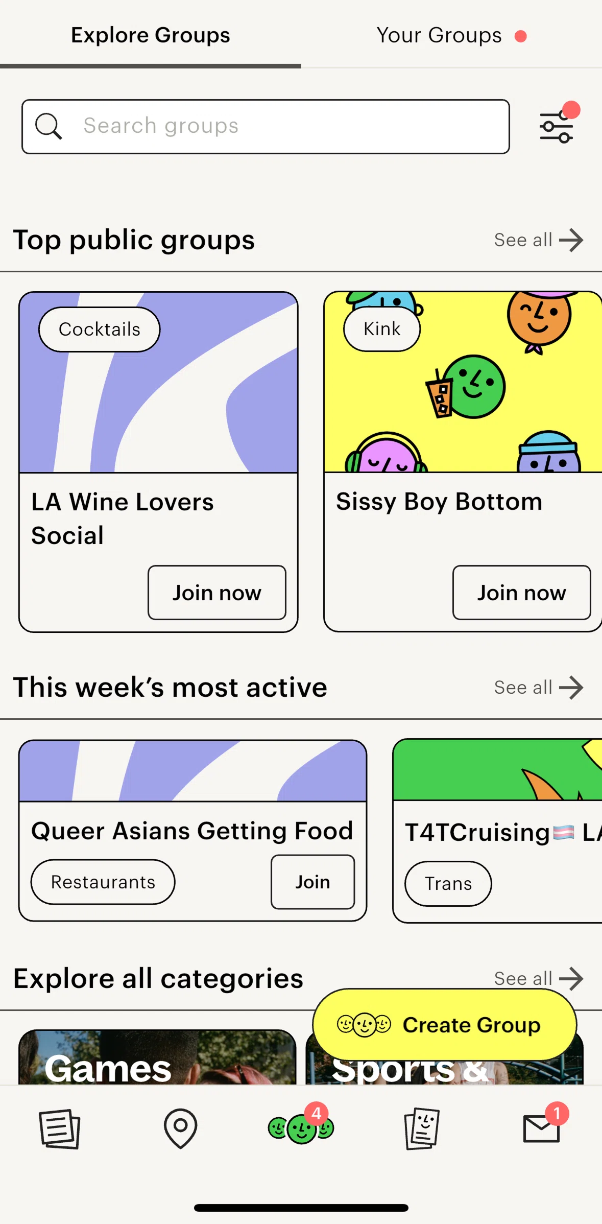Lex Screen screen in the Requesting to join a group flow