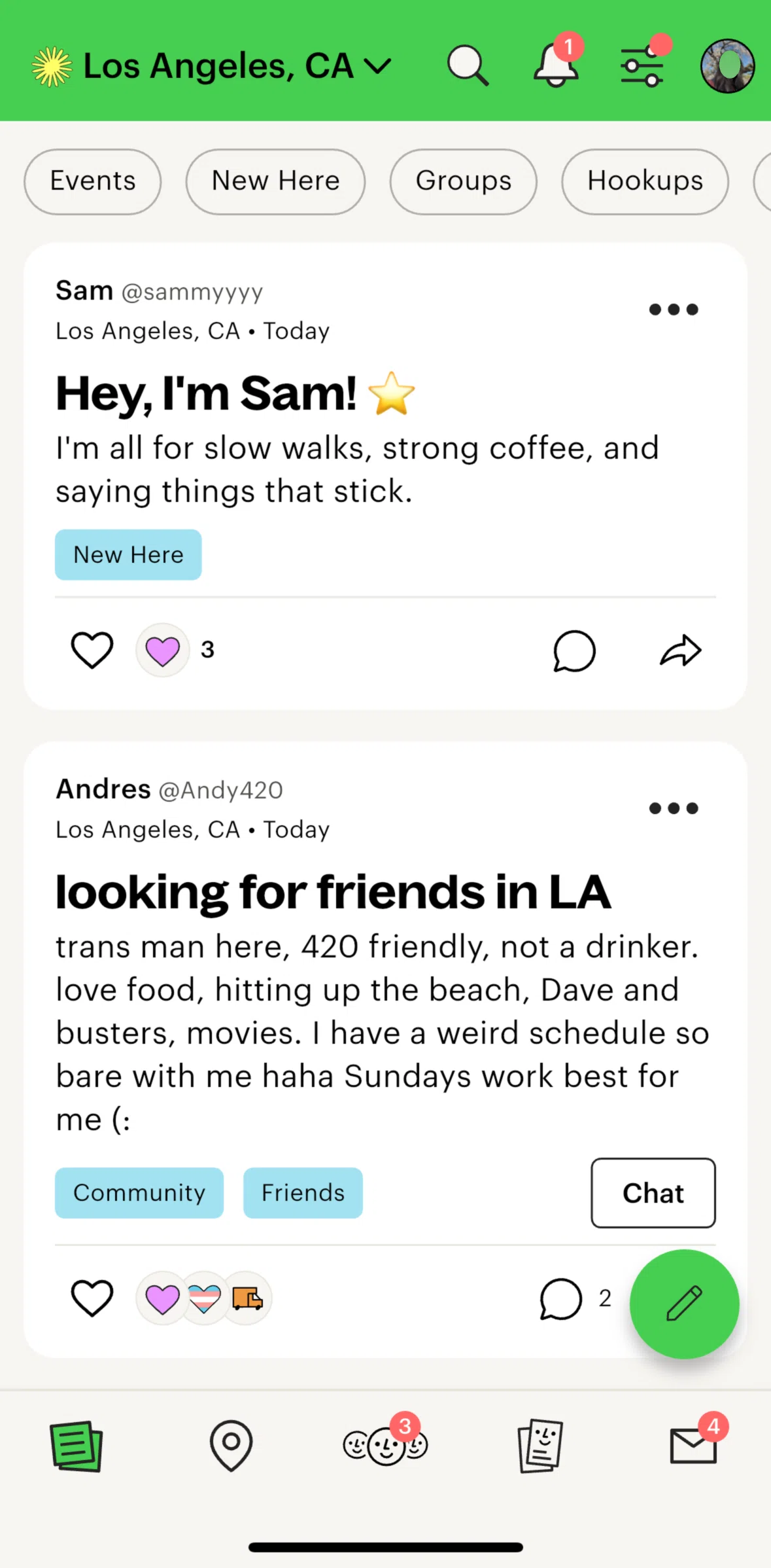 Lex Screen screen in the Searching posts flow