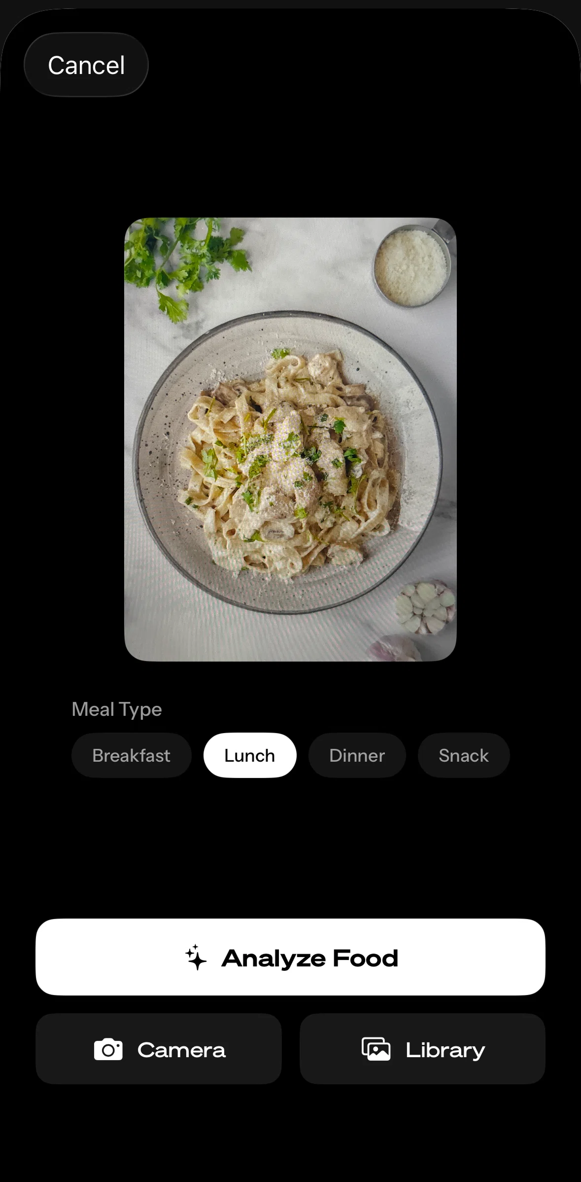 Life Reset Screen screen in the Analyzing food flow