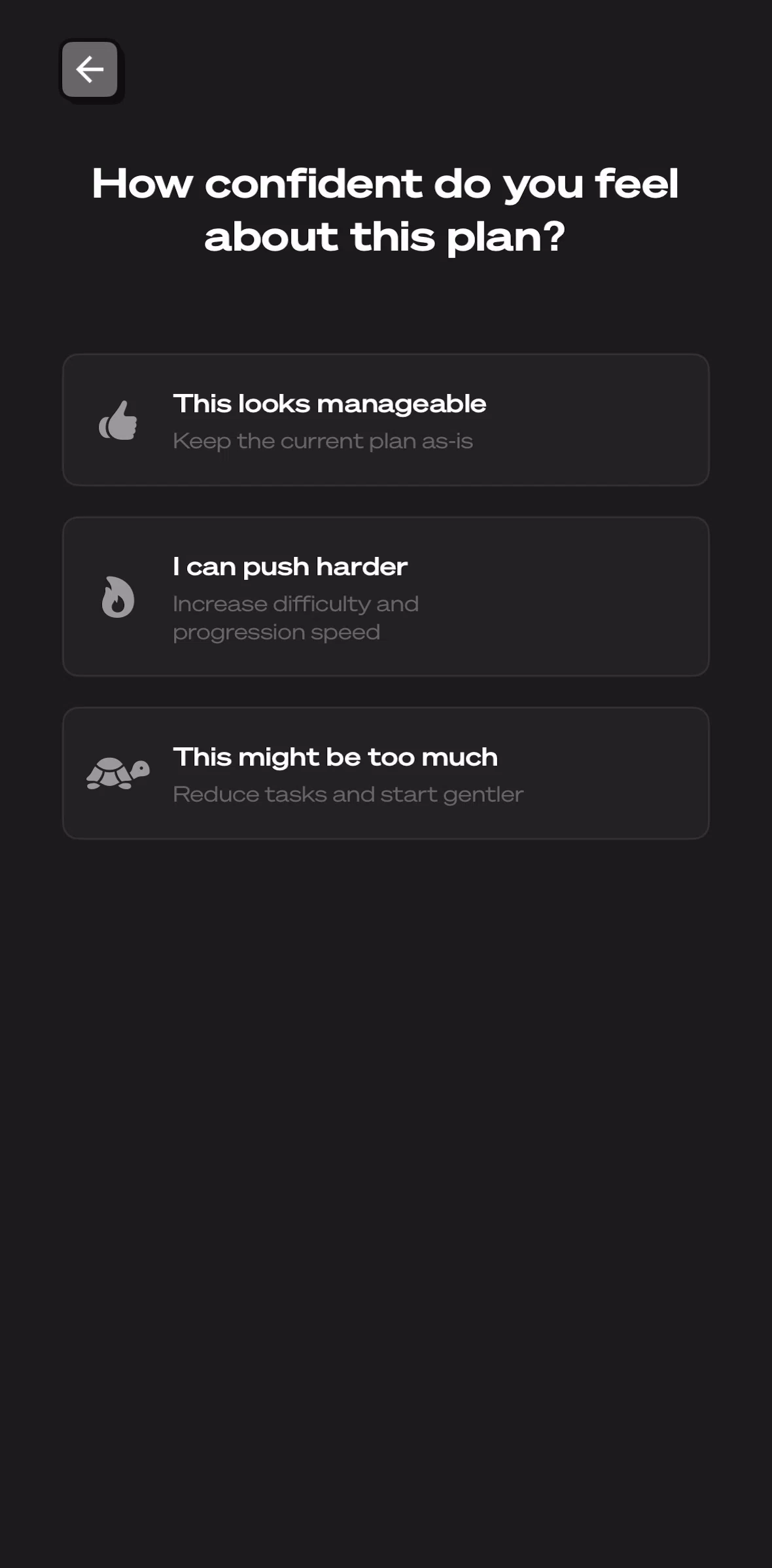 Life Reset Screen screen in the Completing account setup flow