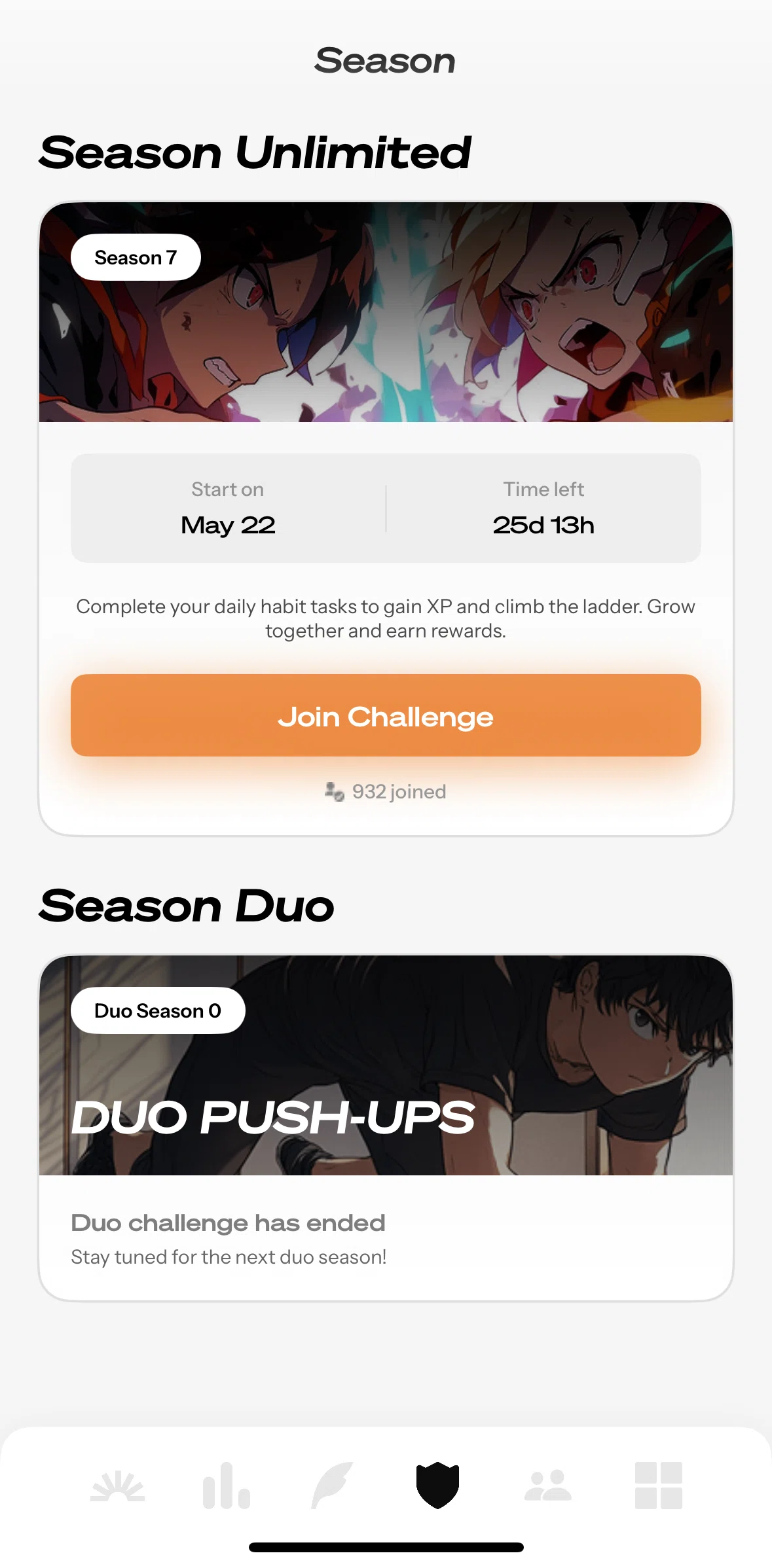 Life Reset Screen screen in the Joining a challenge flow