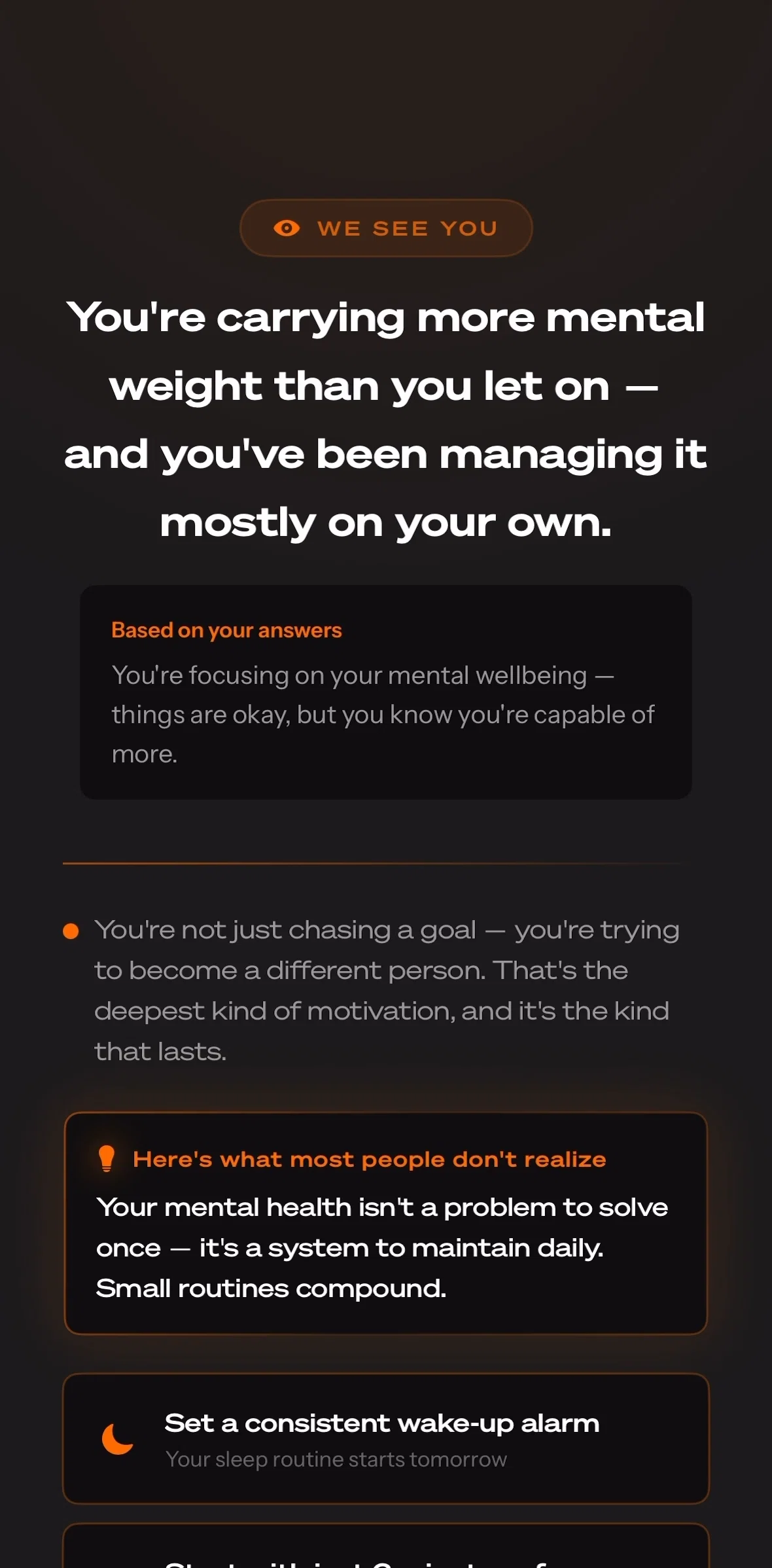 Life Reset Screen screen in the Setting up plan flow