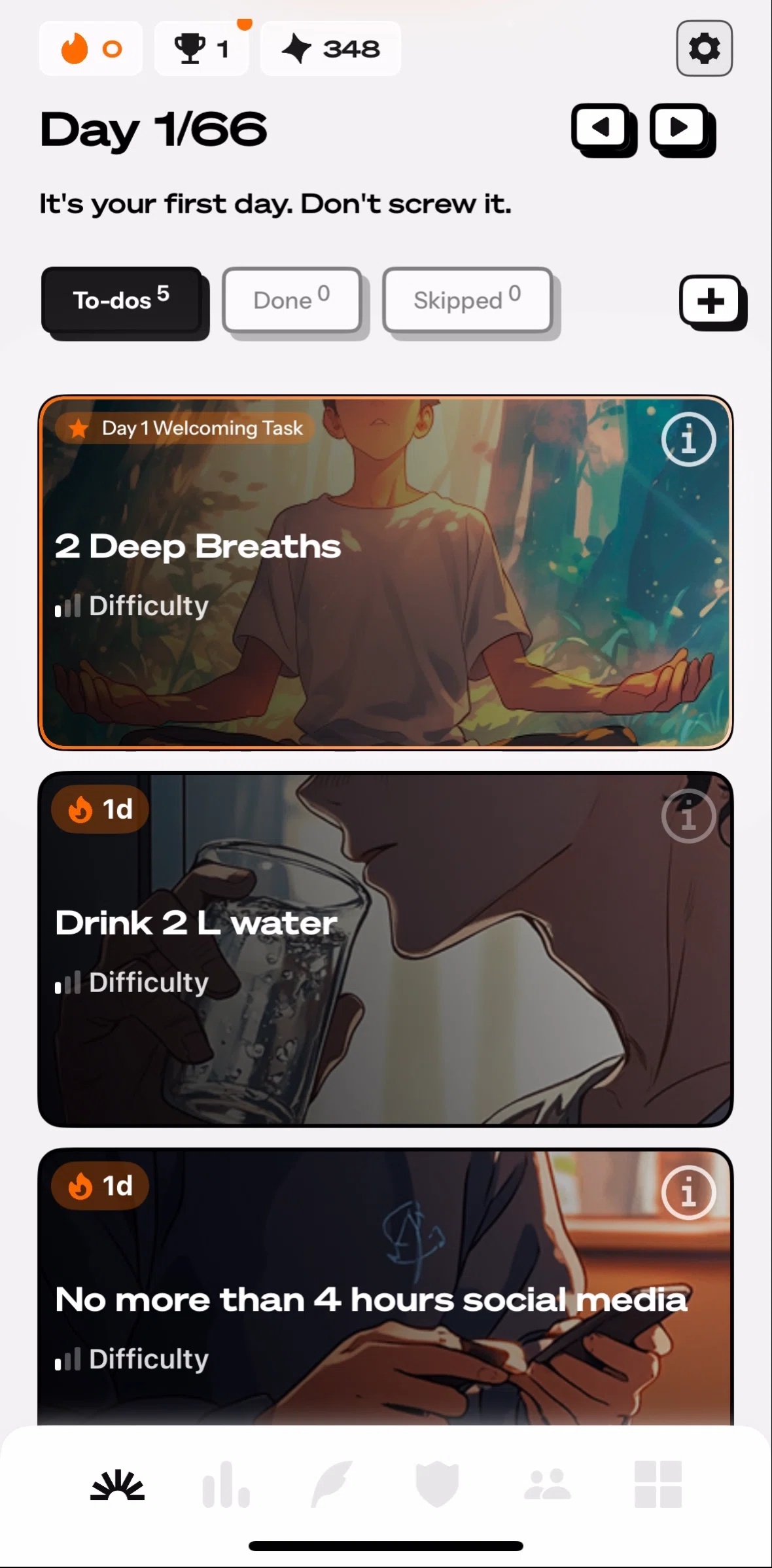 Life Reset Screen screen in the Settings flow