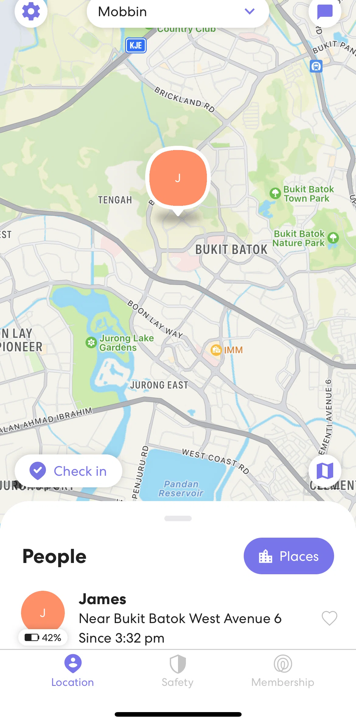 Life360 Screen screen in the Checking in flow