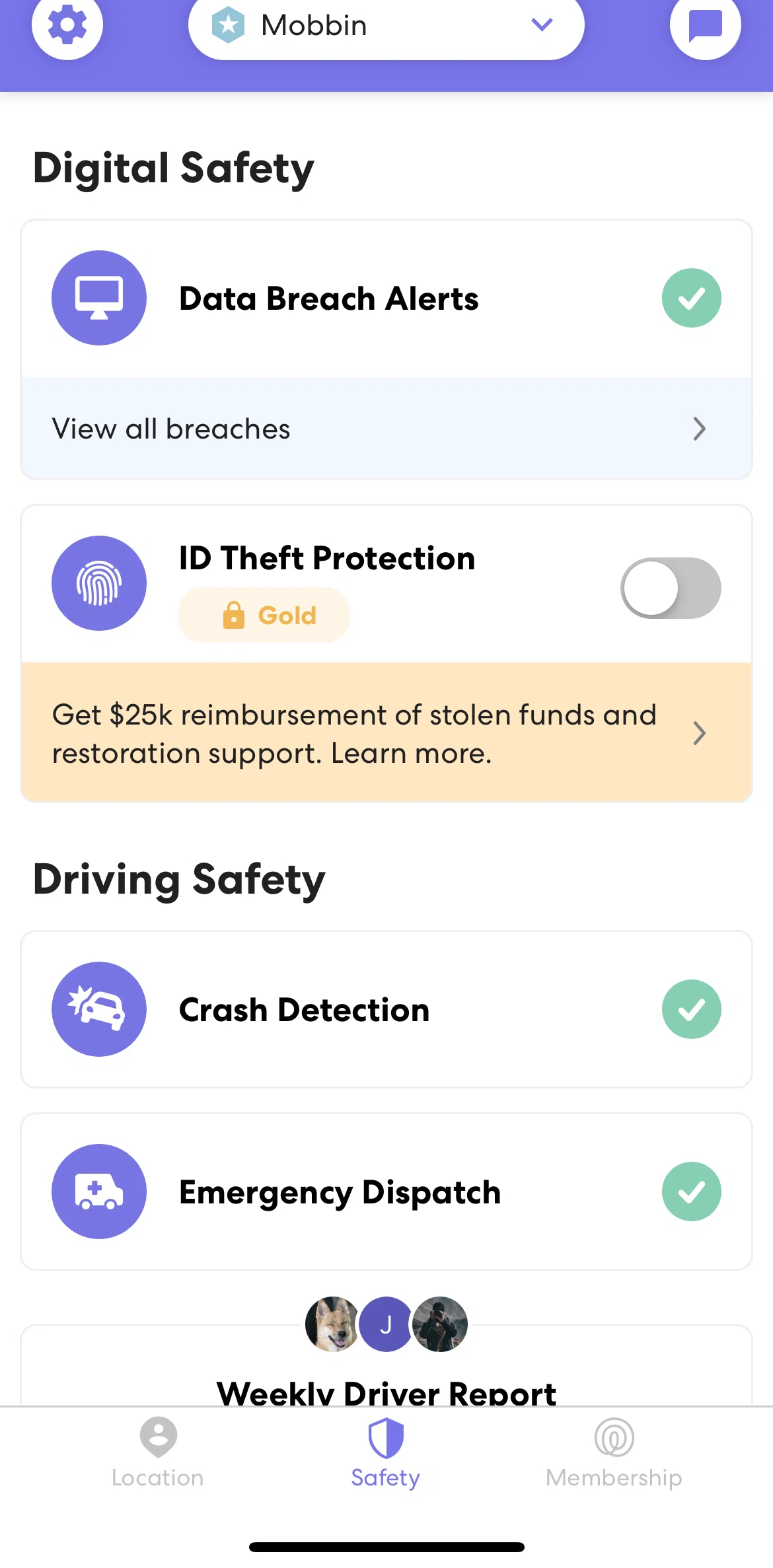 Life360 Screen screen in the Data breach alerts flow
