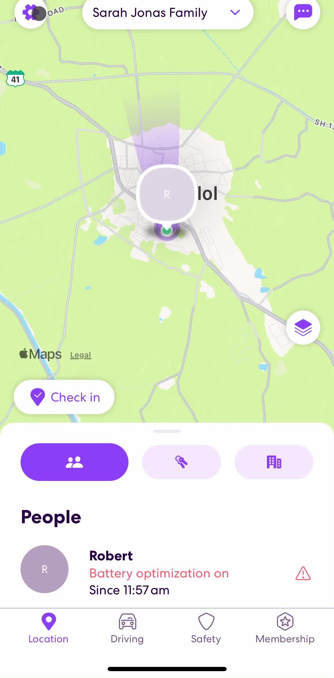 Life360 Home screen in the Inviting People flow