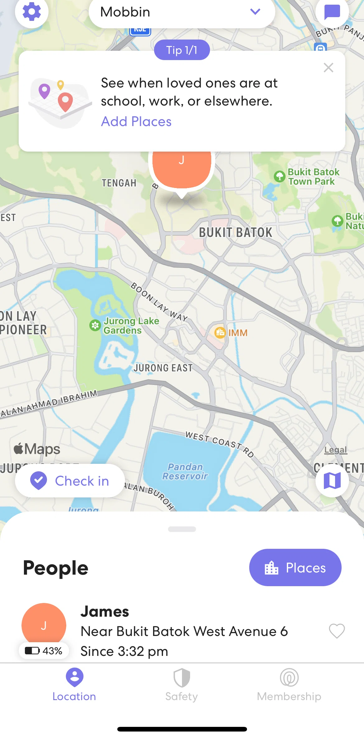 Life360 Screen screen in the Location flow