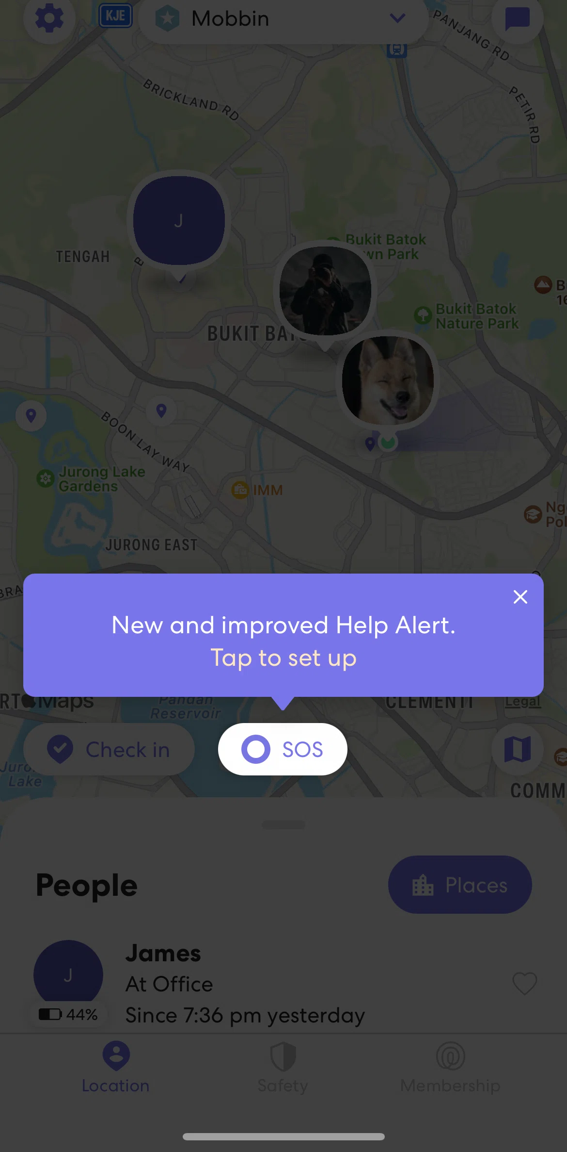 Life360 Screen screen in the Setting up SOS flow