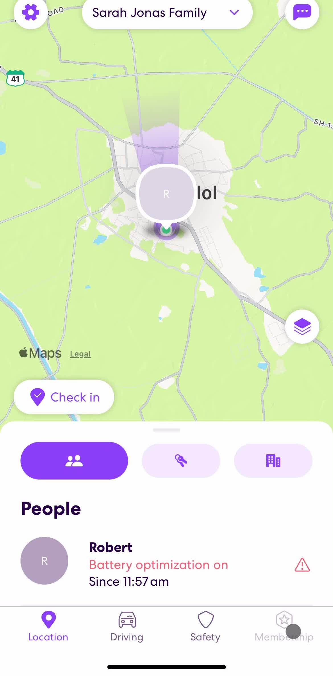 Life360 Home screen in the Upgrading Your Account flow