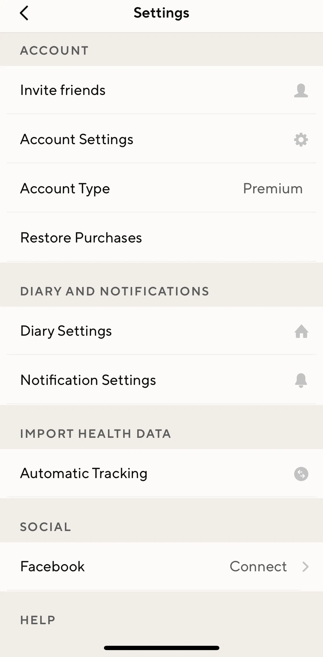 Lifesum Screen screen in the Activating automatic tracking flow