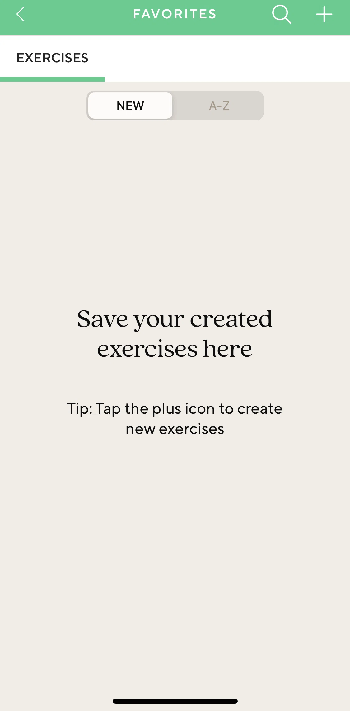 Lifesum Screen screen in the Creating an exercise flow