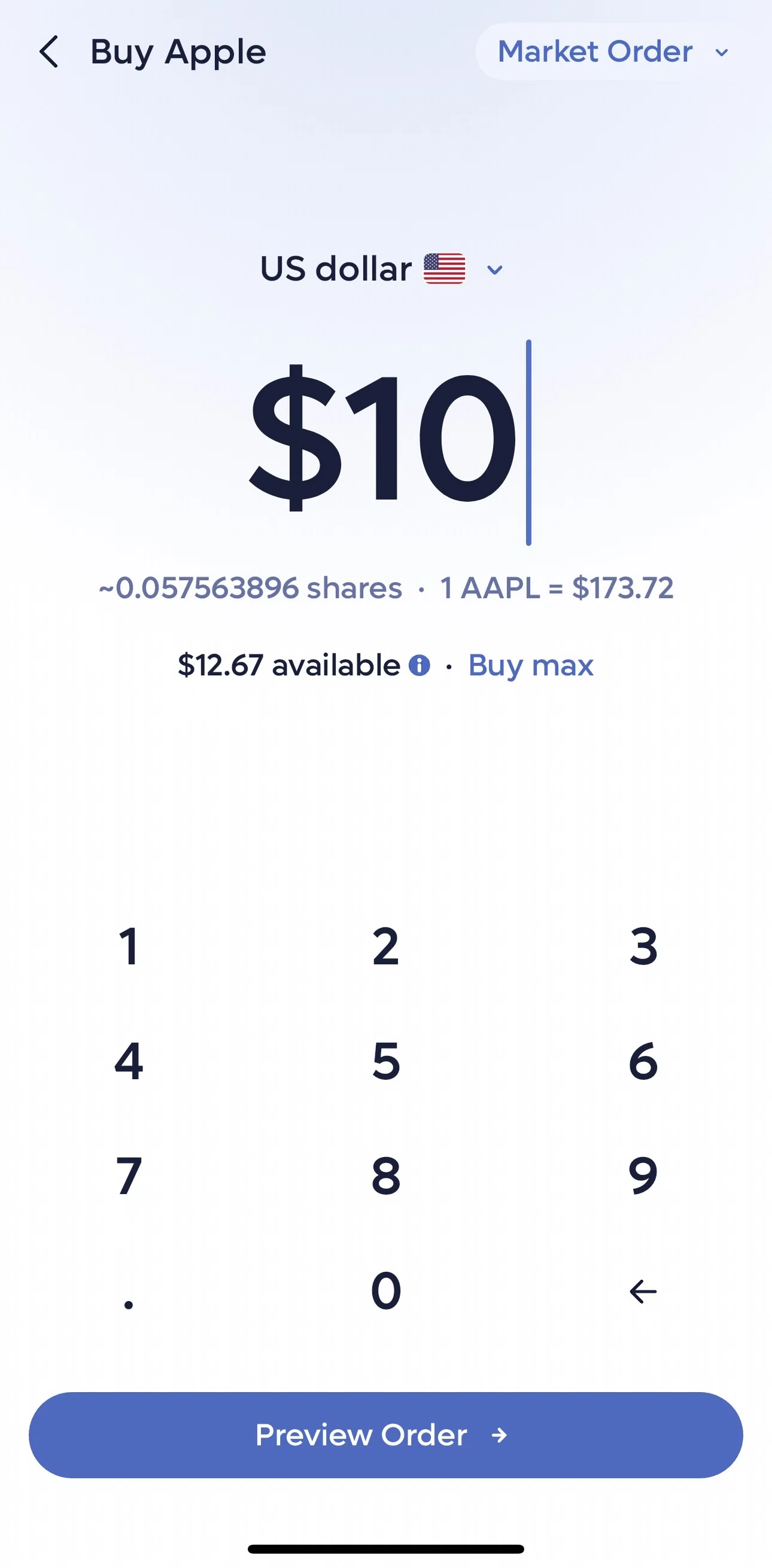 Lightyear Screen screen in the Buy order type flow