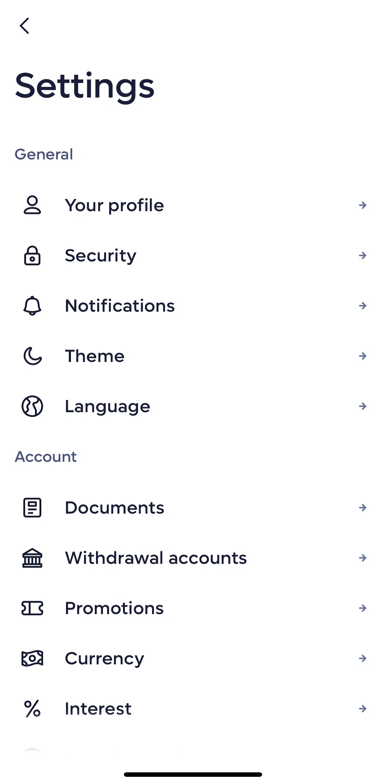 Lightyear Screen screen in the My profile flow