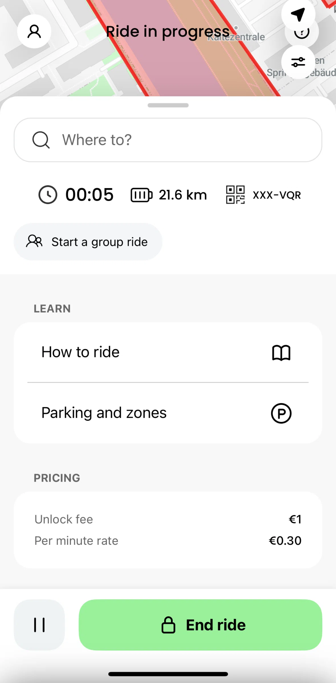 Lime Screen screen in the Adding a destination flow