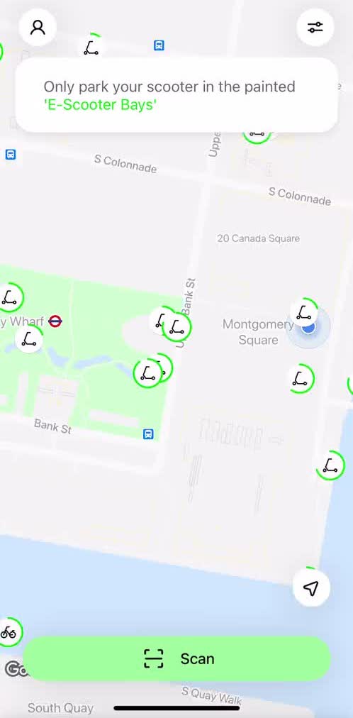 Lime Browse map screen in the Booking Transport flow