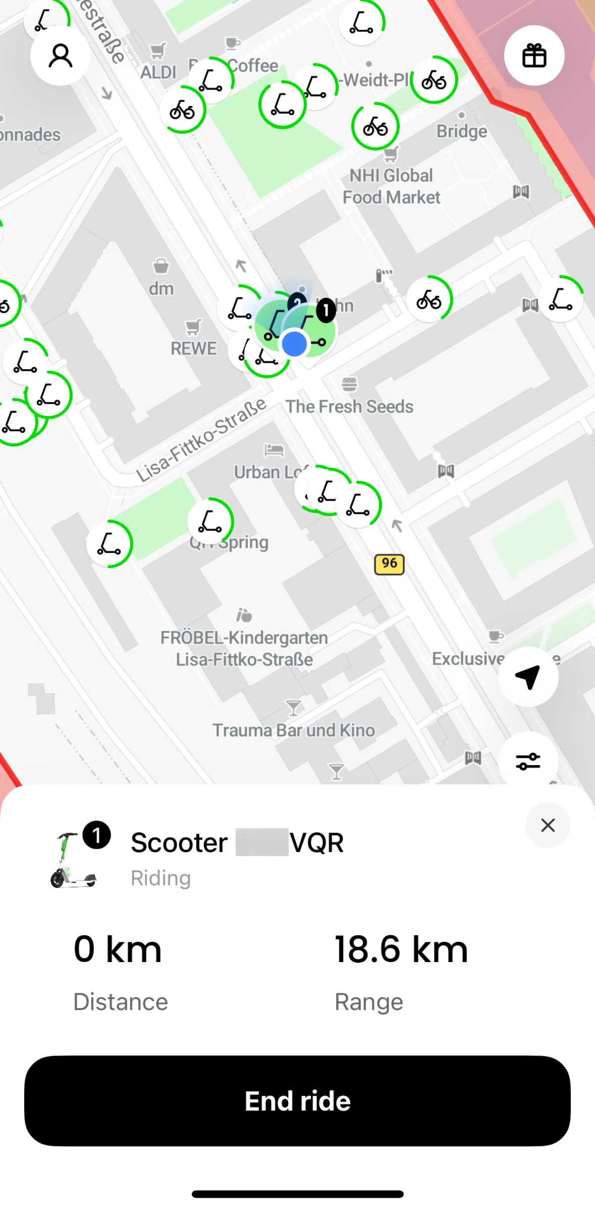 Lime Screen screen in the Complete group ride flow