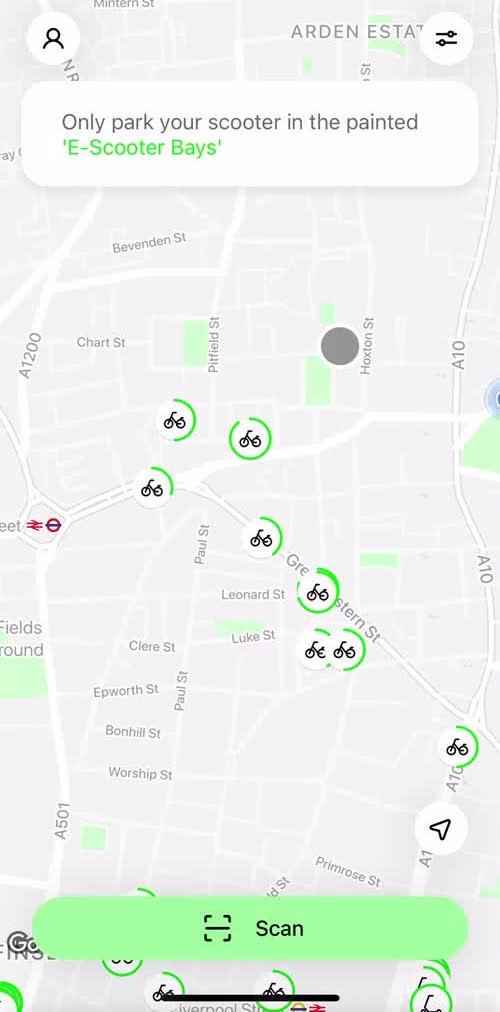 Lime Browse map screen in the General Browsing flow