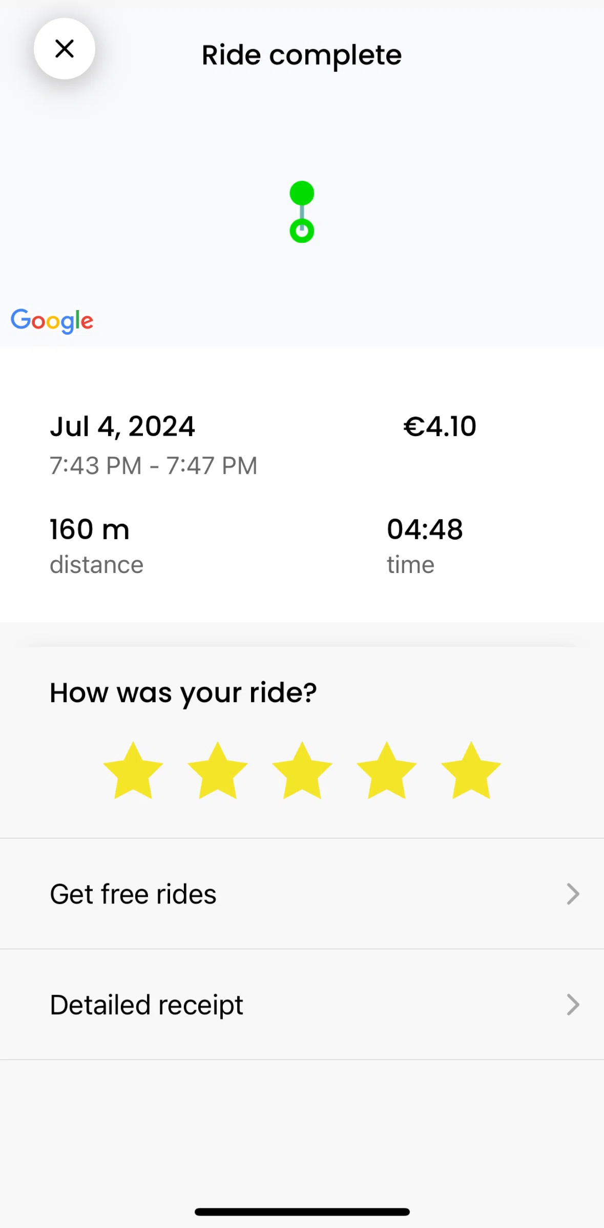 Lime Screen screen in the Get free rides flow
