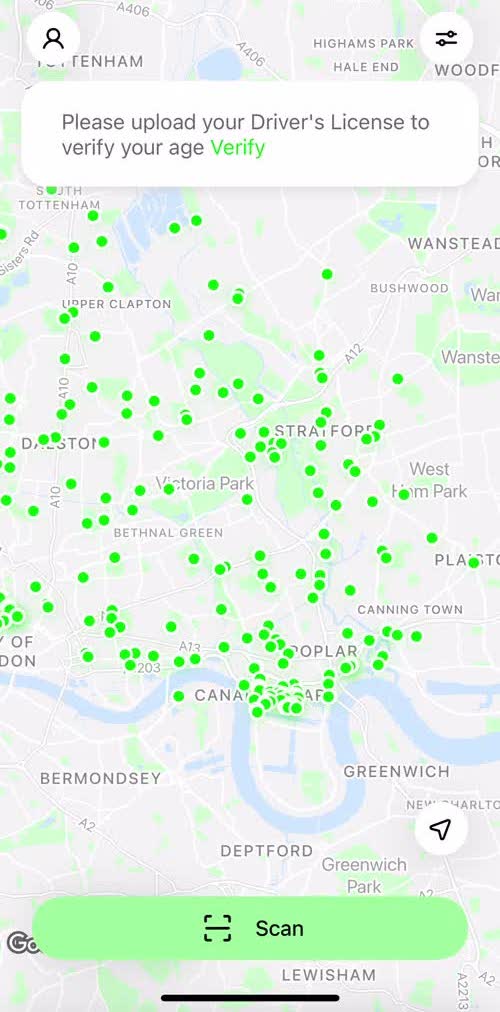 Lime Browse map screen in the Inviting People flow