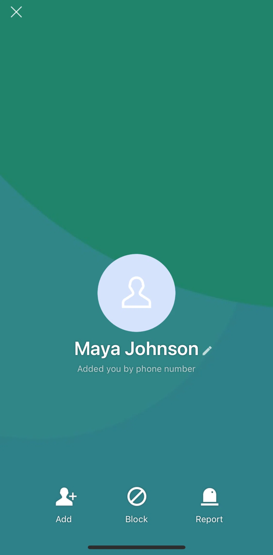 LINE Screen screen in the Adding a user as friends flow