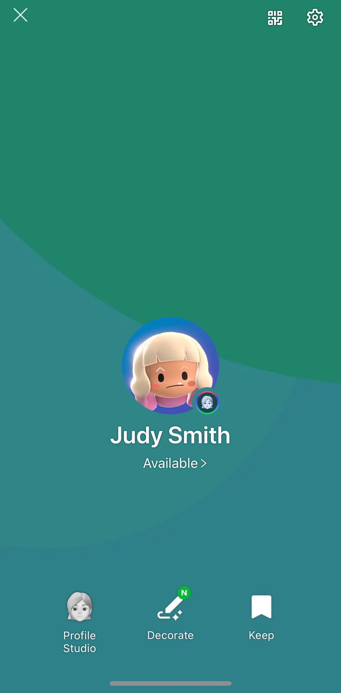 LINE Screen screen in the Editing profile cover flow