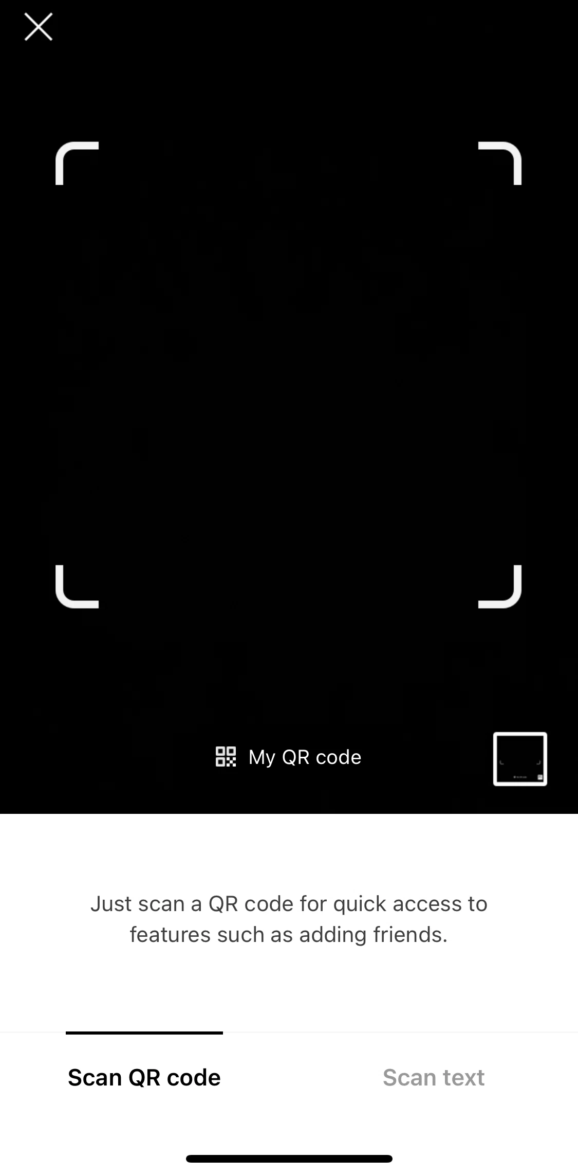 LINE Screen screen in the My QR code flow