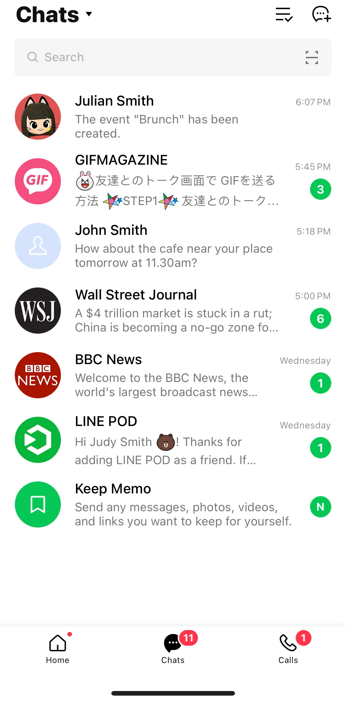 LINE Screen screen in the Searching Line flow