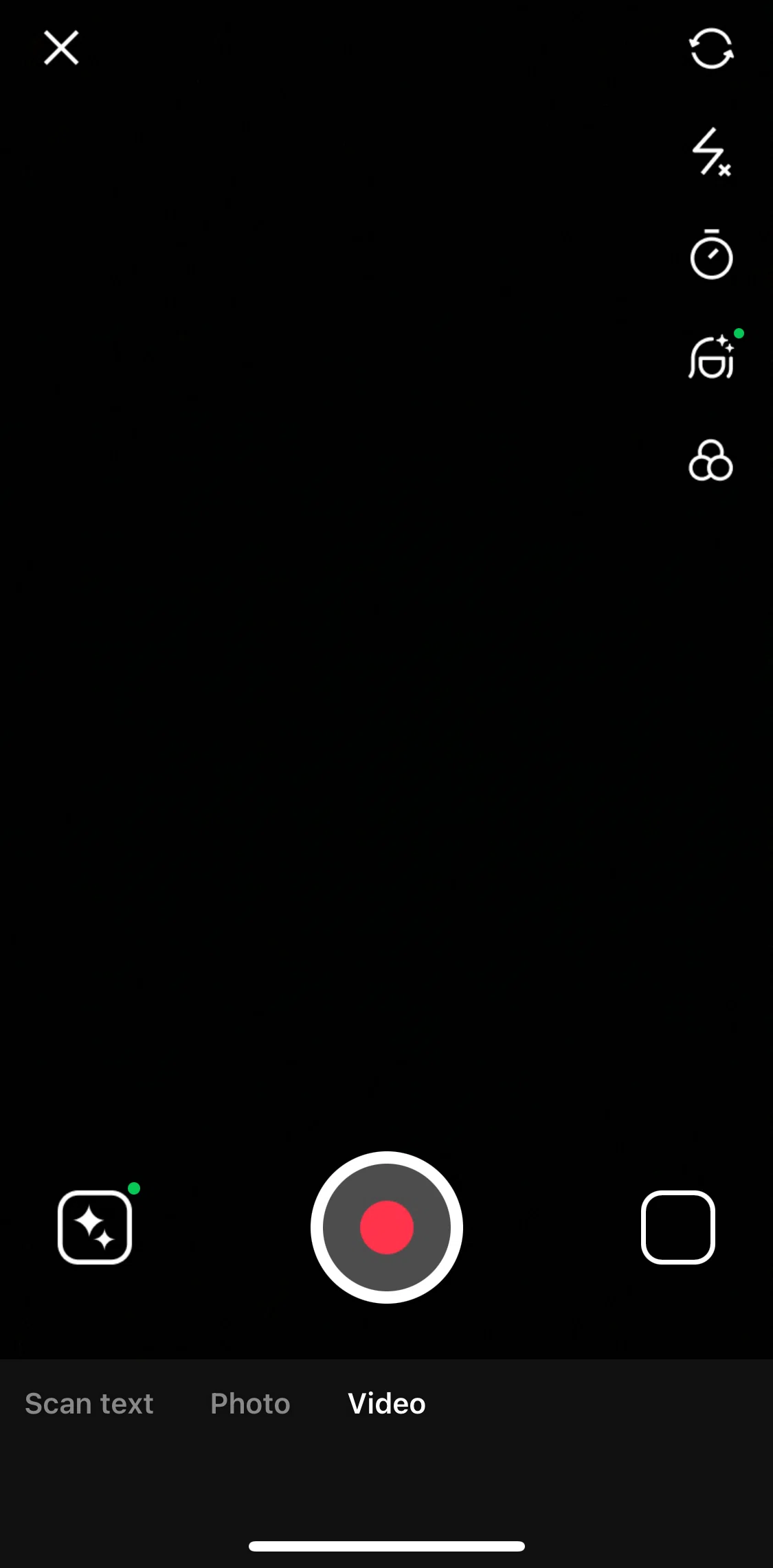 LINE Screen screen in the Sending a video flow