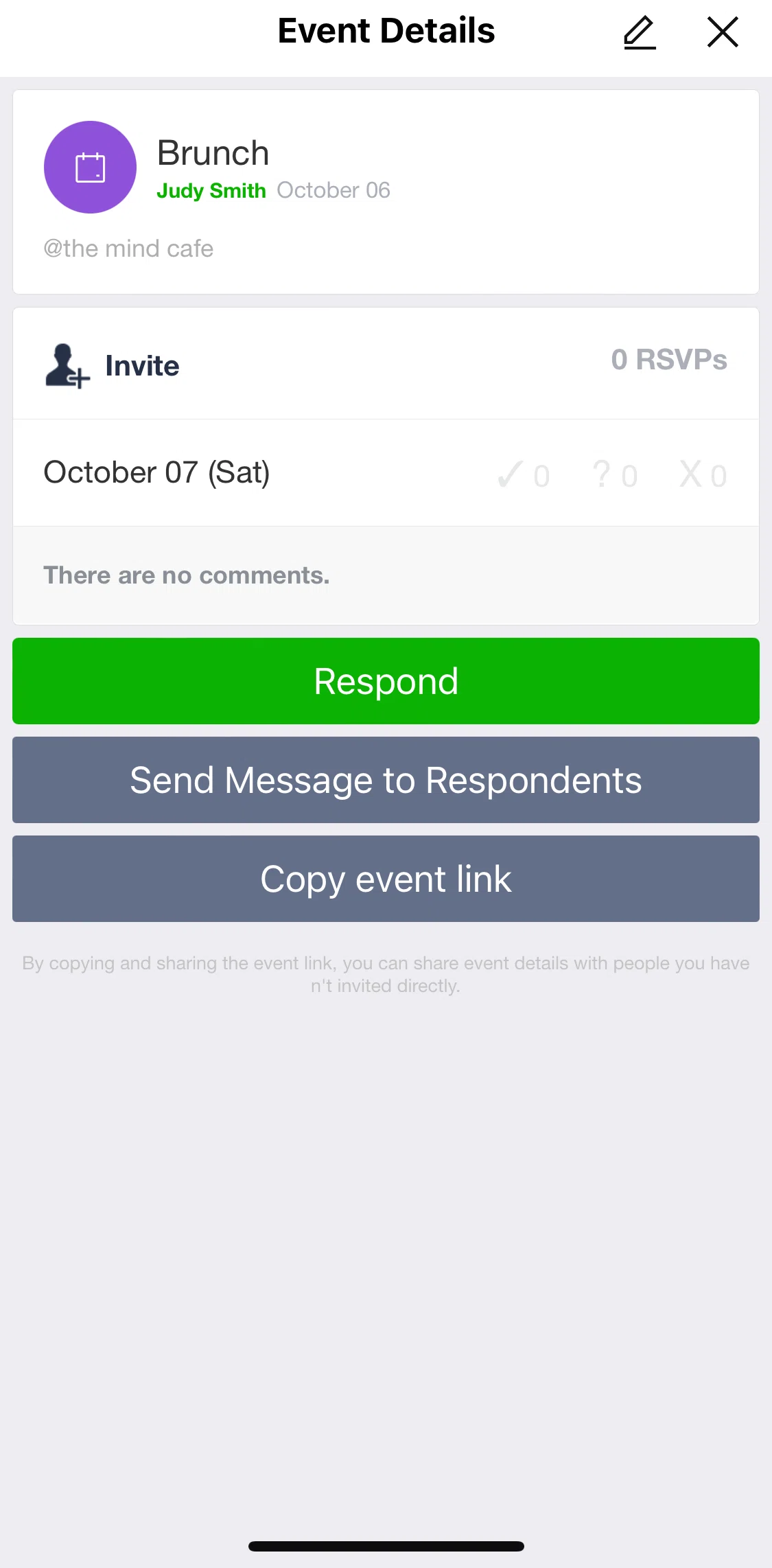 LINE Screen screen in the Submitting a response flow